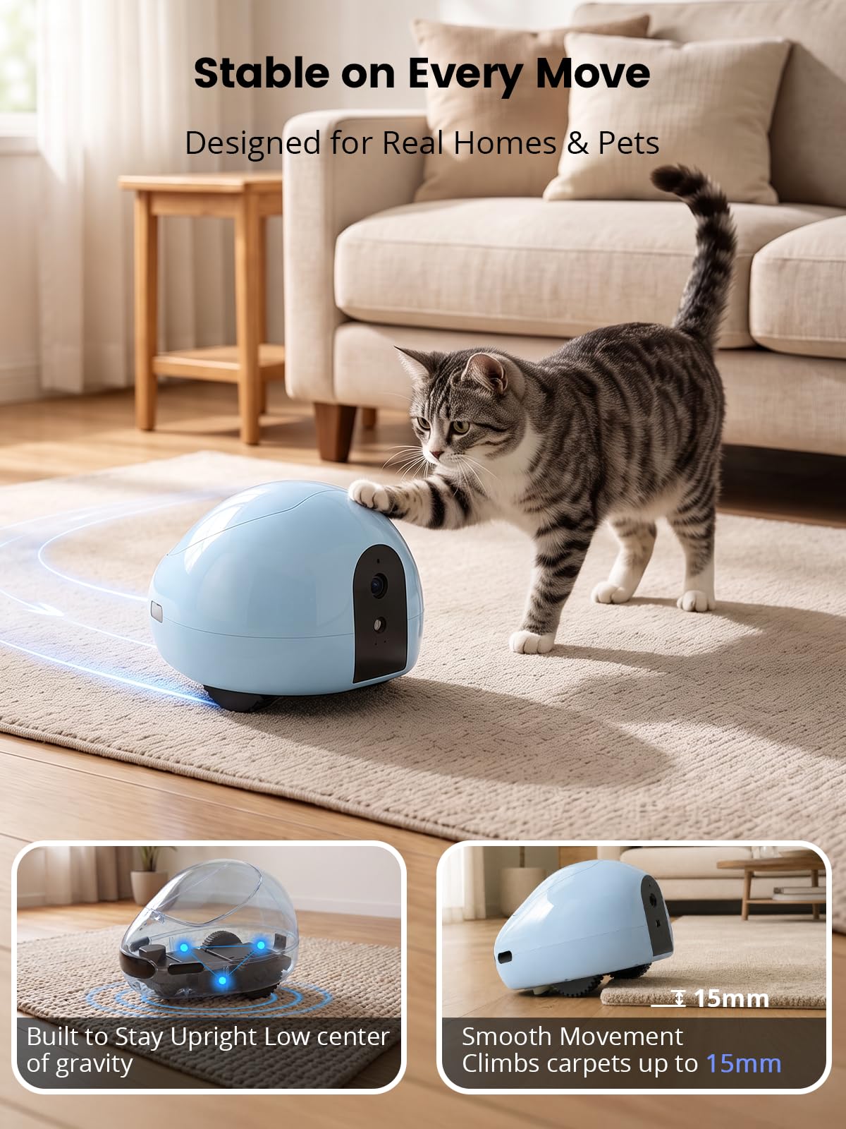Smart Pet Camera Robot with Treat Dispenser & Laser