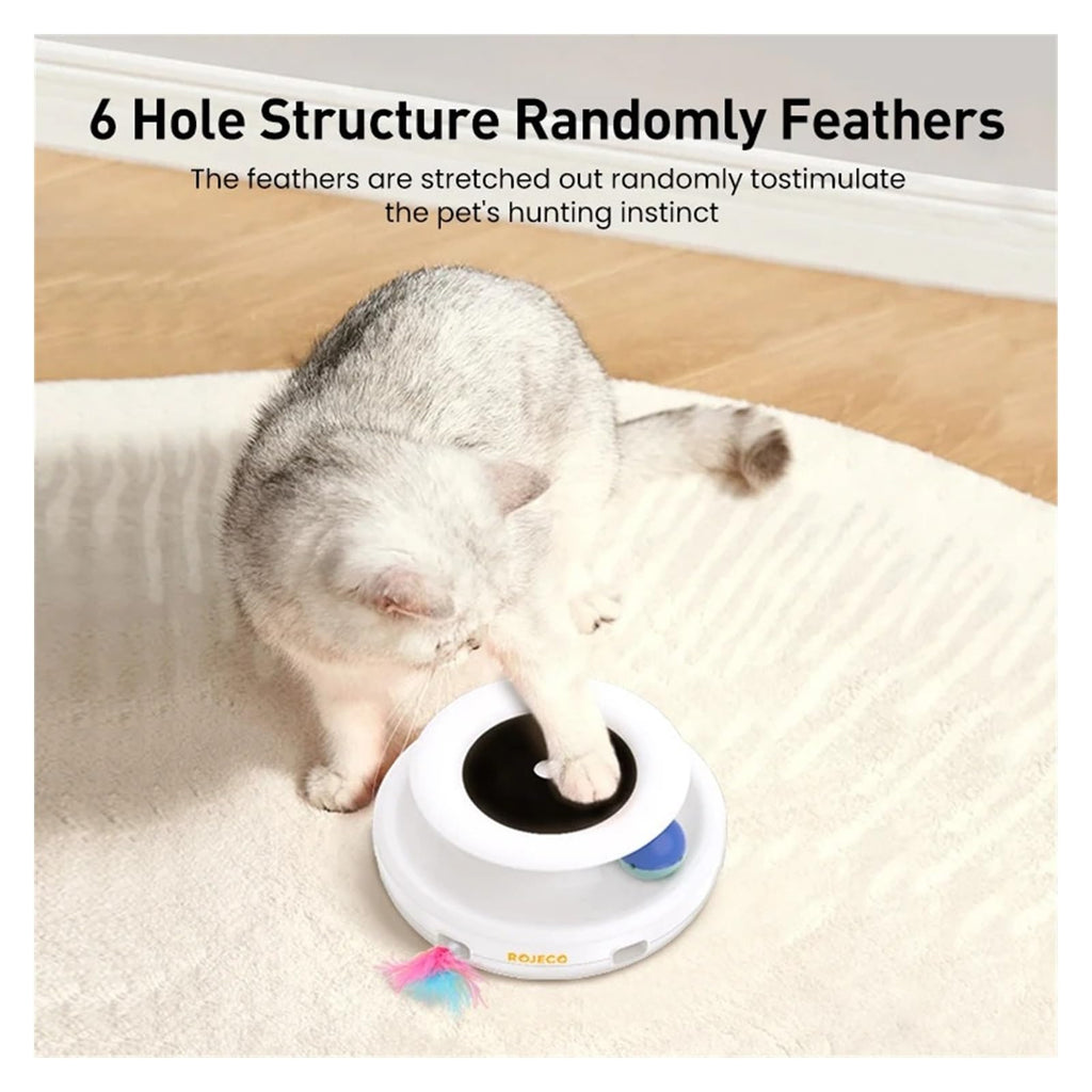 2 in 1 Smart Cat Toys Automatic Feather Fun Ball 5 Modes Interactive Pet