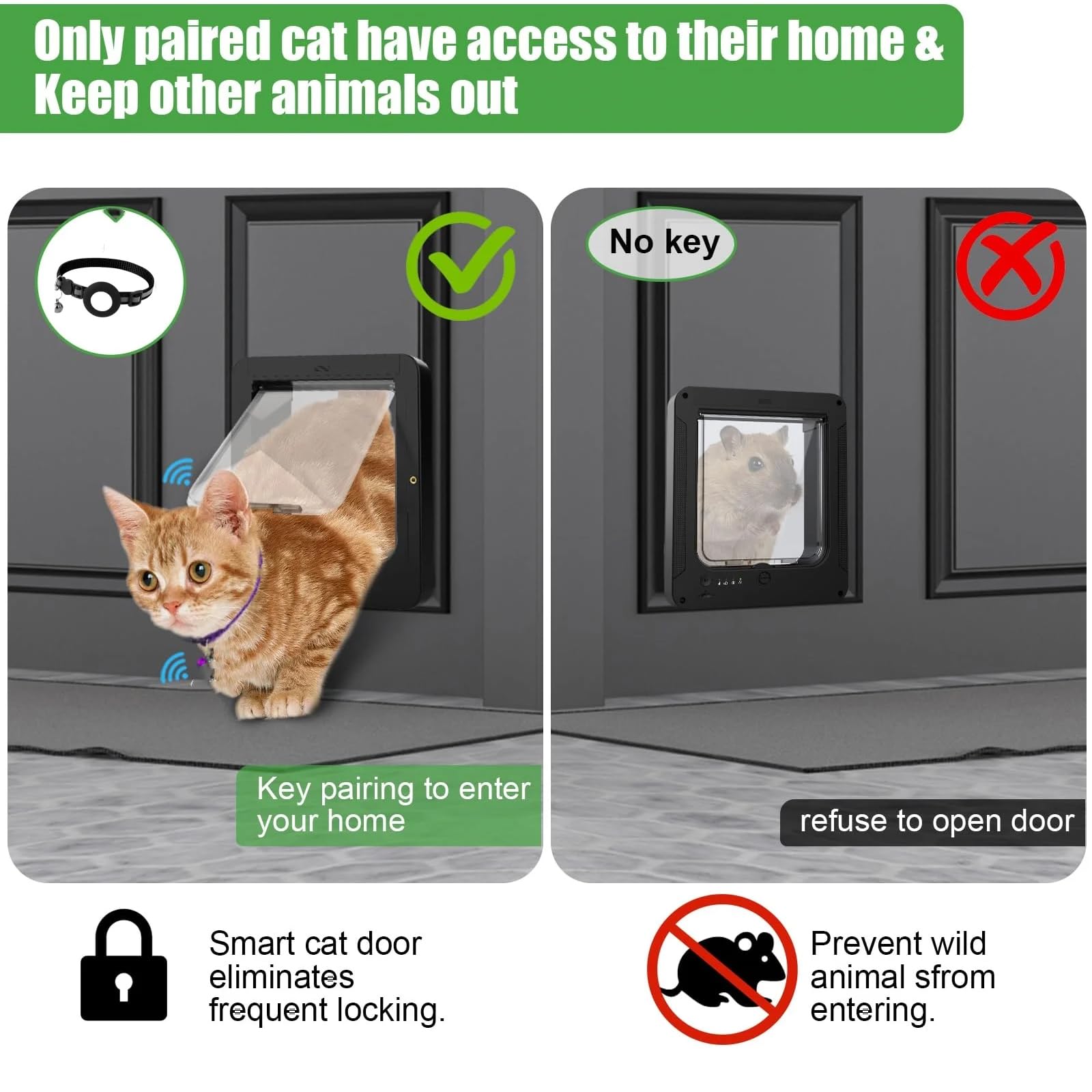 Smart RFID Automatic Pet Door with Remote Control