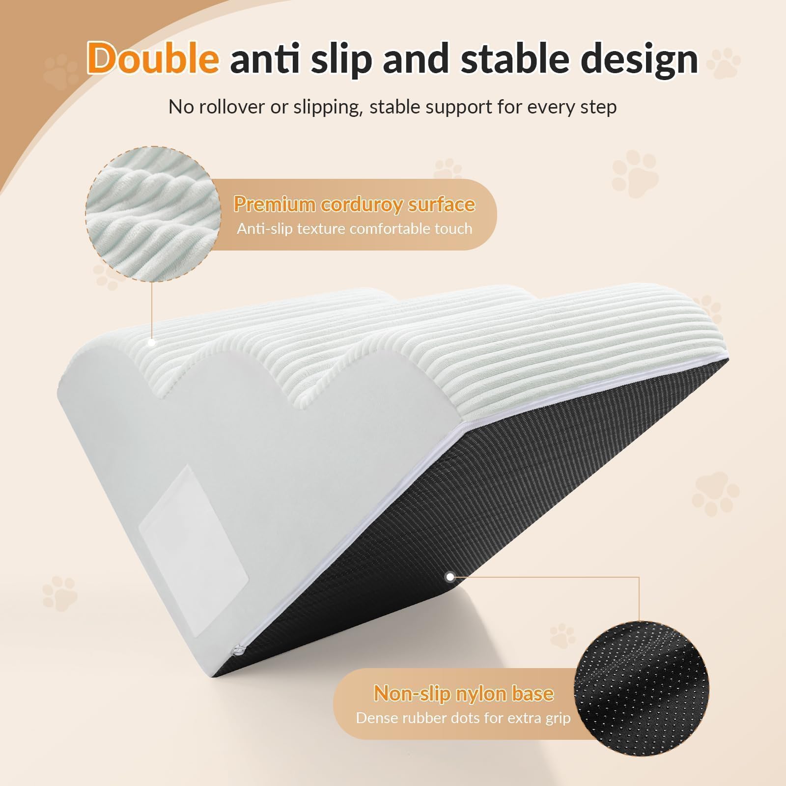 4-Step Non-Slip Pet Stairs for Beds & Sofas