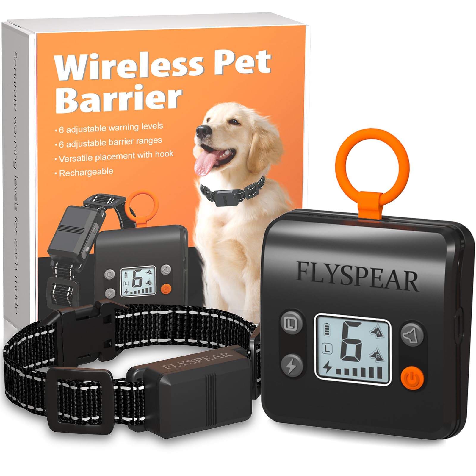 Rechargeable Wireless Indoor Pet Barrier with Adjustable Range
