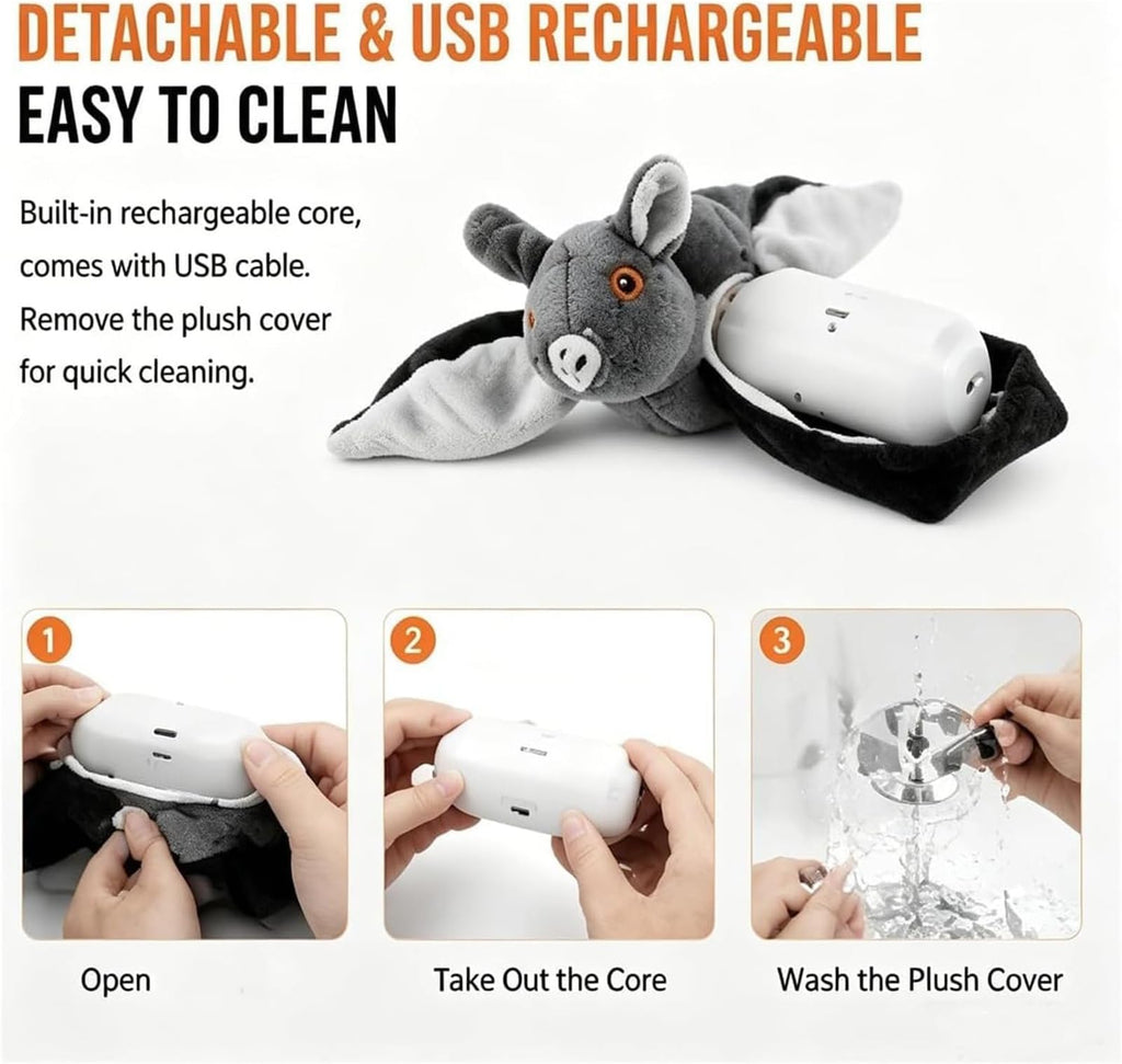 Interactive Flying Bat Pet Toy with Flapping & Chirping