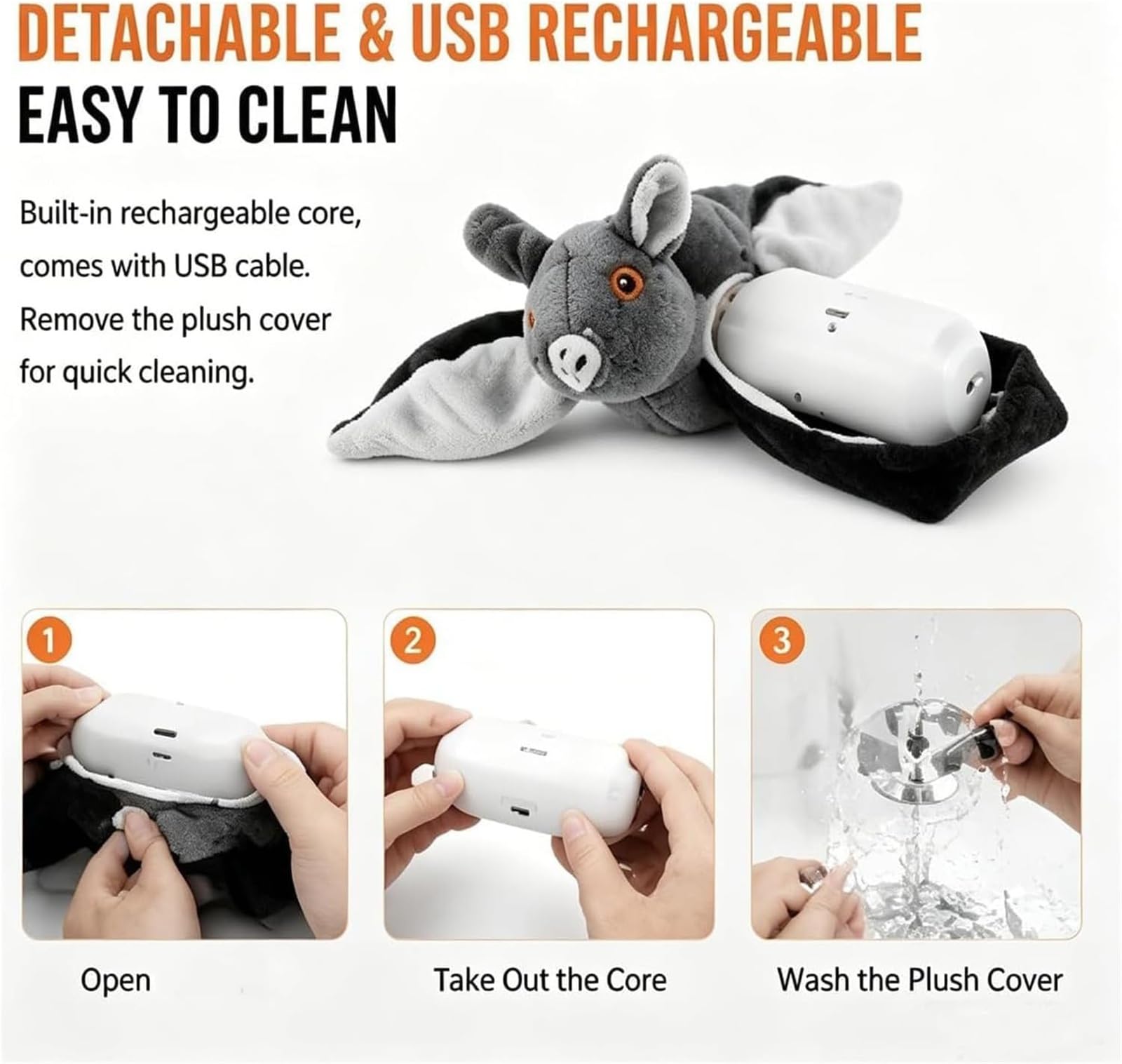 Interactive Flying Bat Pet Toy with Flapping & Chirping