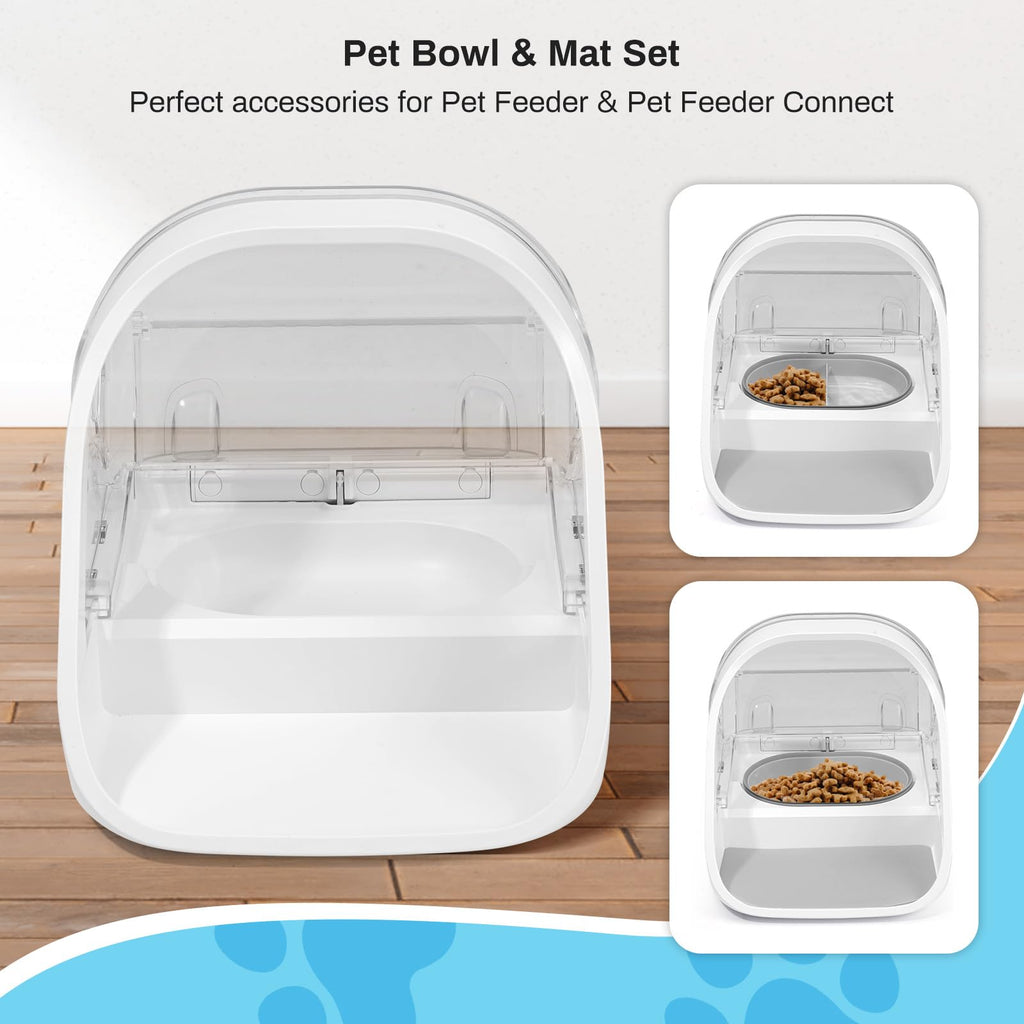 Replacement Bowls & Silicone Mat Set for Automatic Pet Feeder