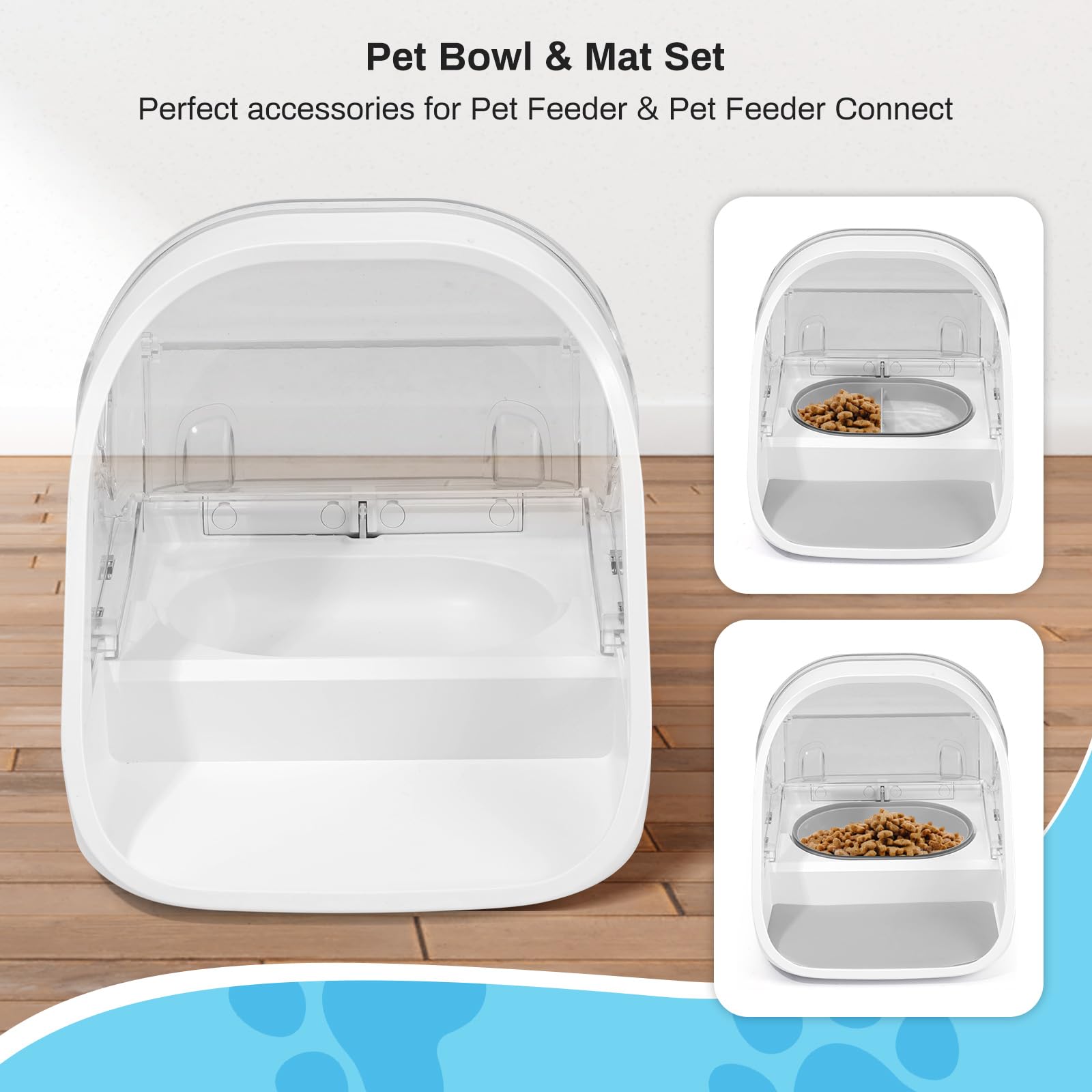 Replacement Bowls & Silicone Mat Set for Automatic Pet Feeder