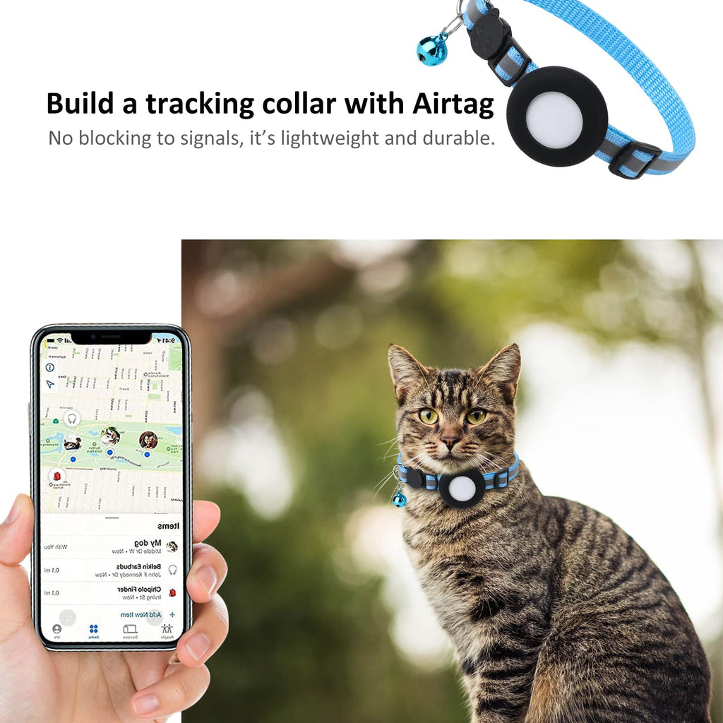 SimpleThings Airtag Cat Collar Holder, Pet Silicone Protective Case