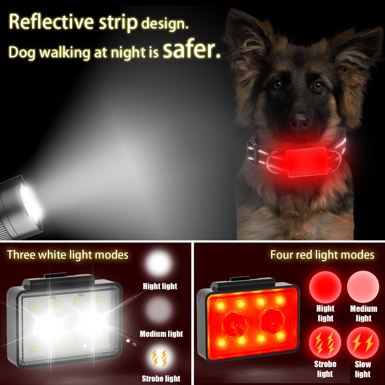 SUPPENGUIN, Rechargeable Dog Collar Lights