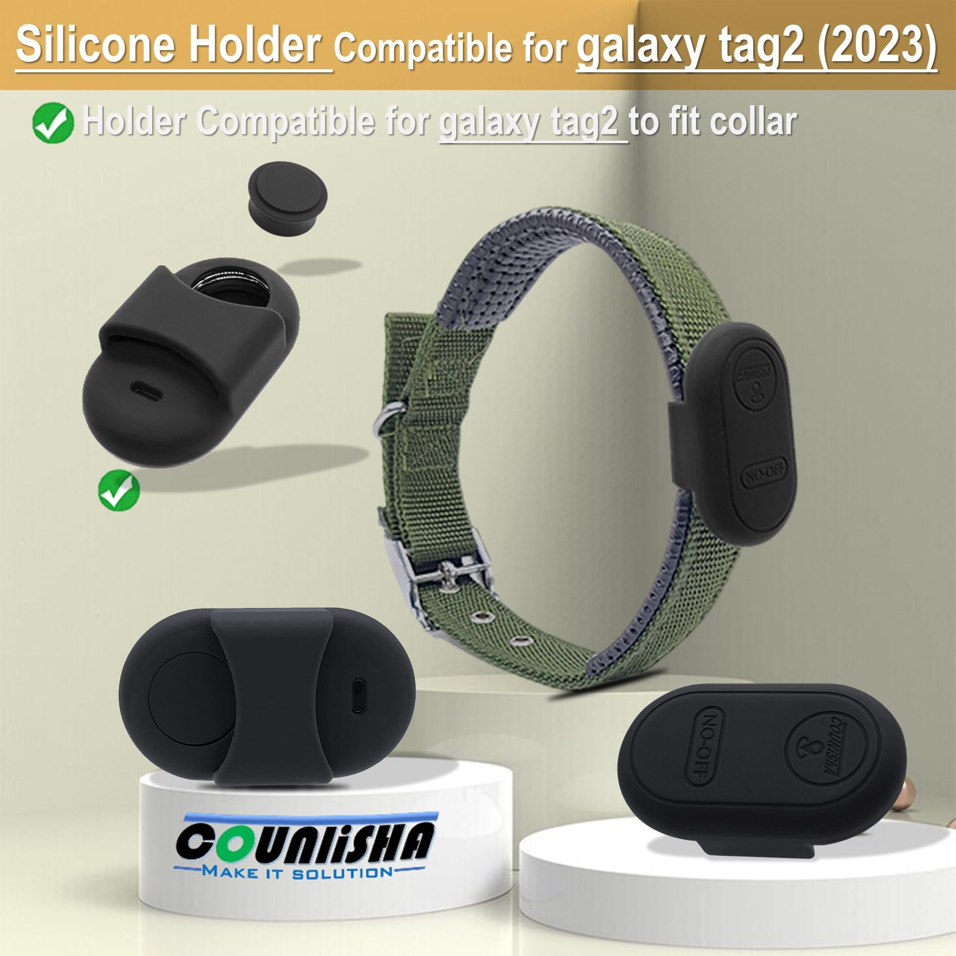 Silicone Pet Tracker Collar Holder