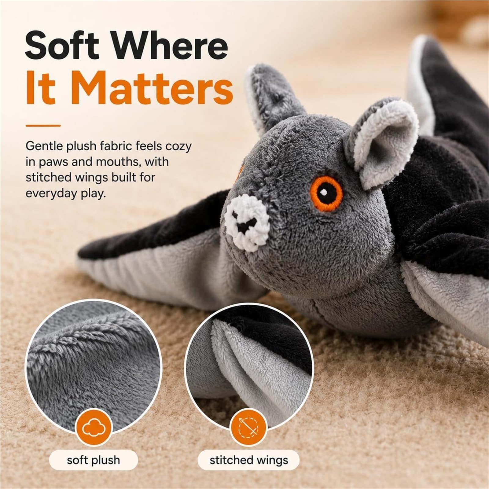 Interactive Flying Bat Pet Toy with Flapping & Chirping