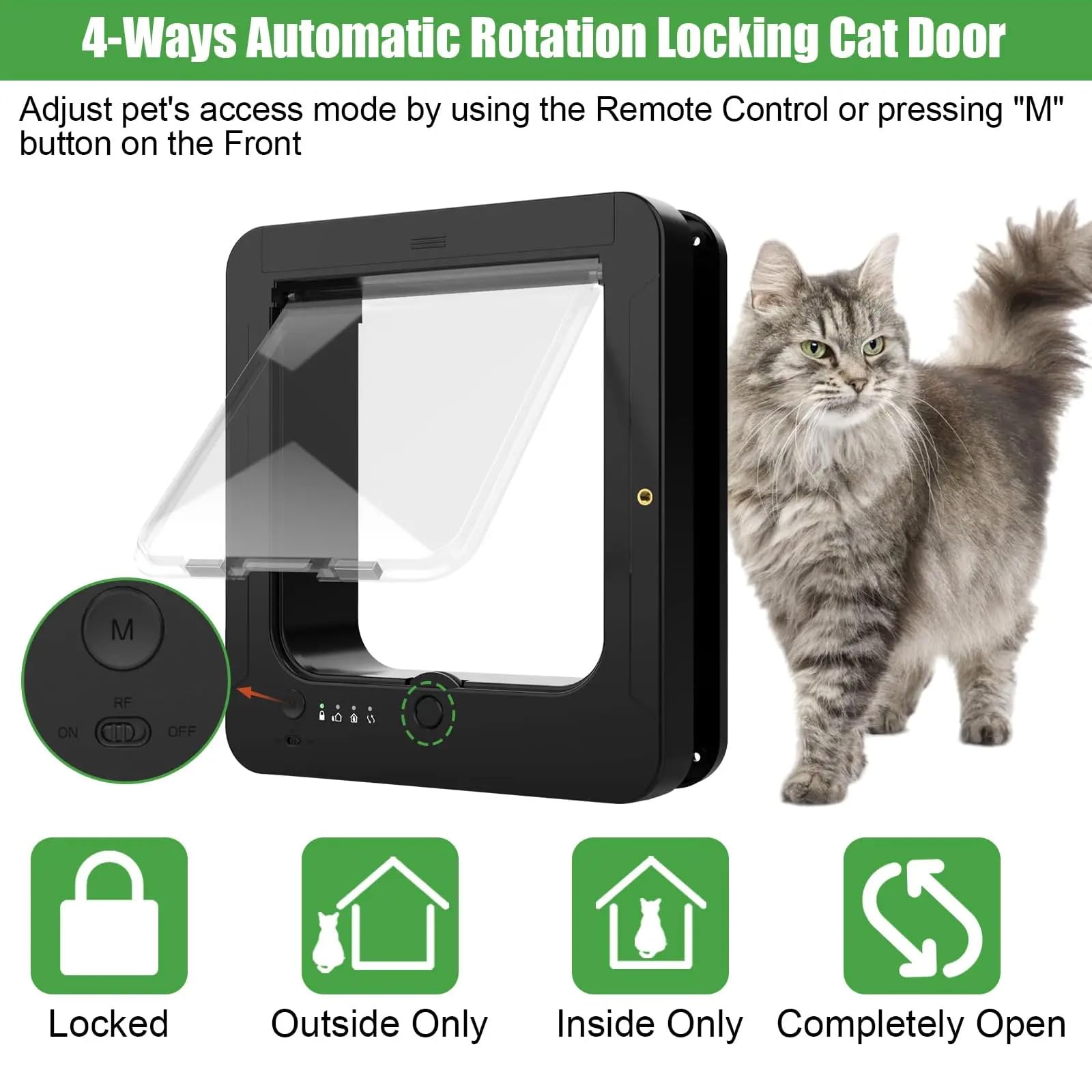 Smart RFID Automatic Pet Door with Remote Control