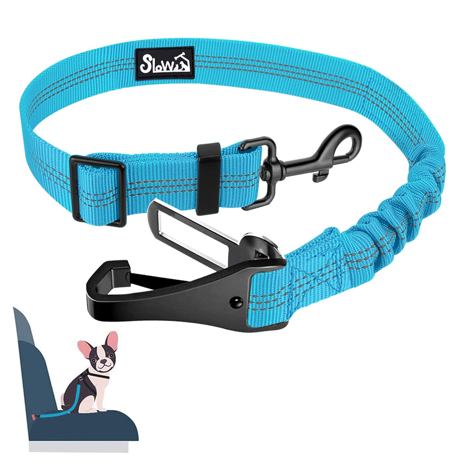 3-in-1 Dog Car Seat Belt with Latch Bar Attachment