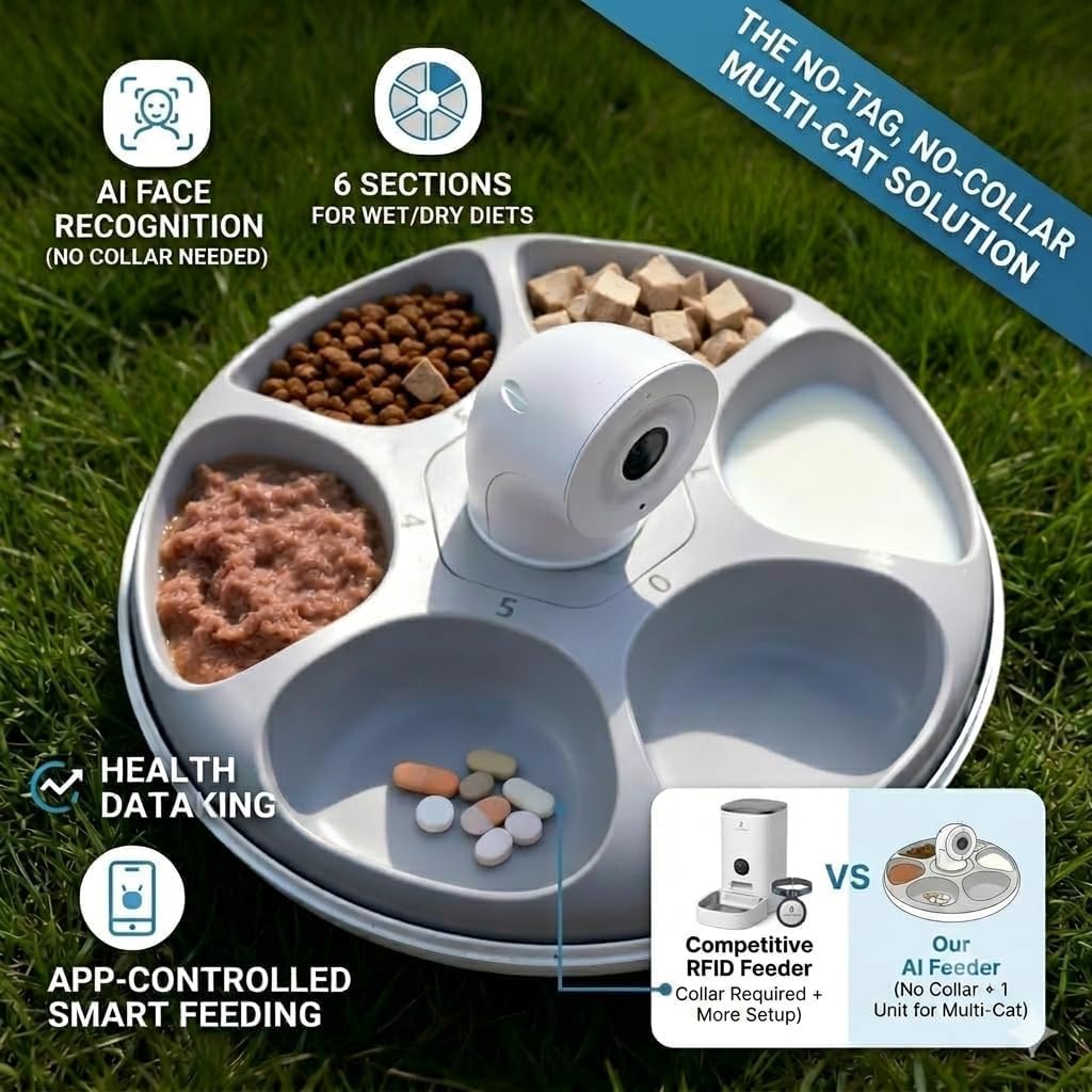 AI Smart Pet Feeder with Facial Recognition & WiFi Control
