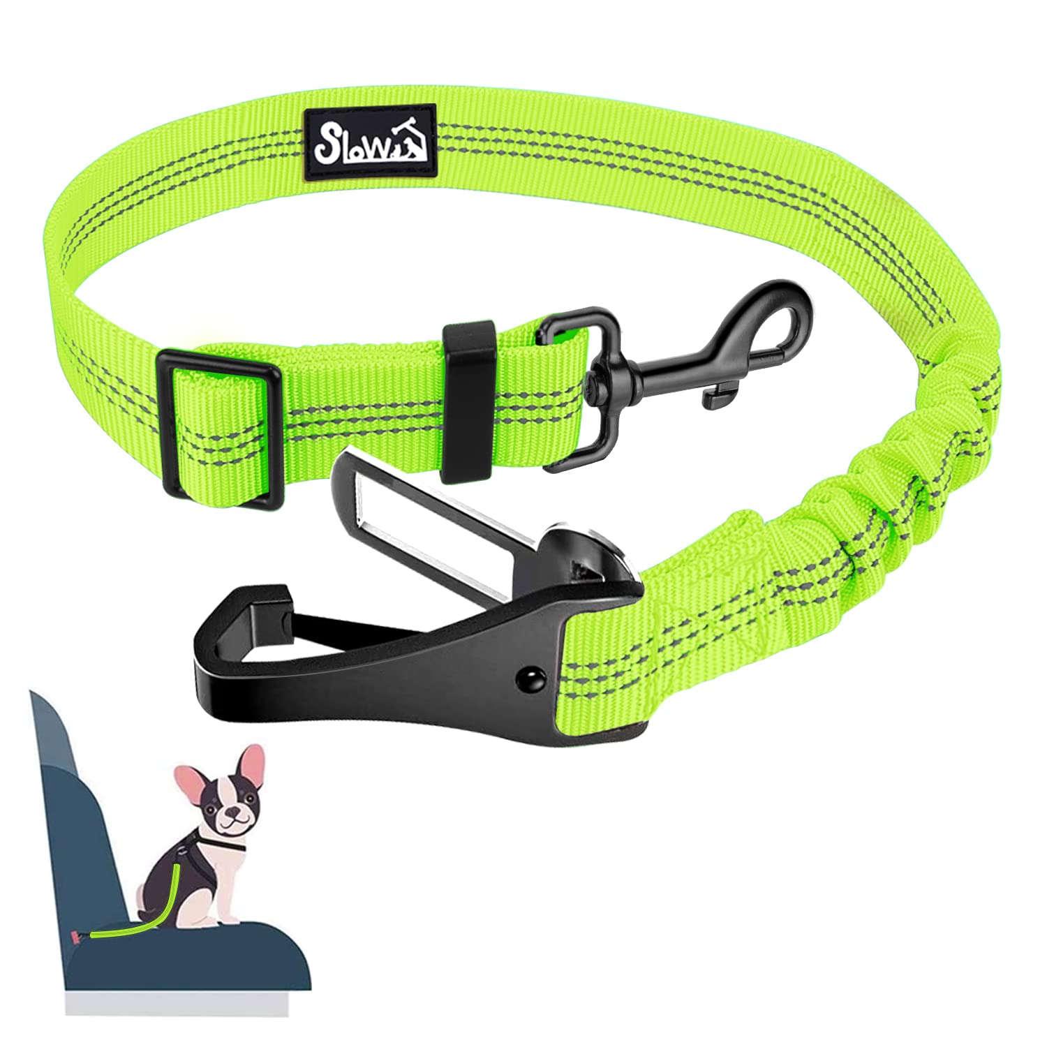 3-in-1 Dog Car Seat Belt with Latch Bar Attachment