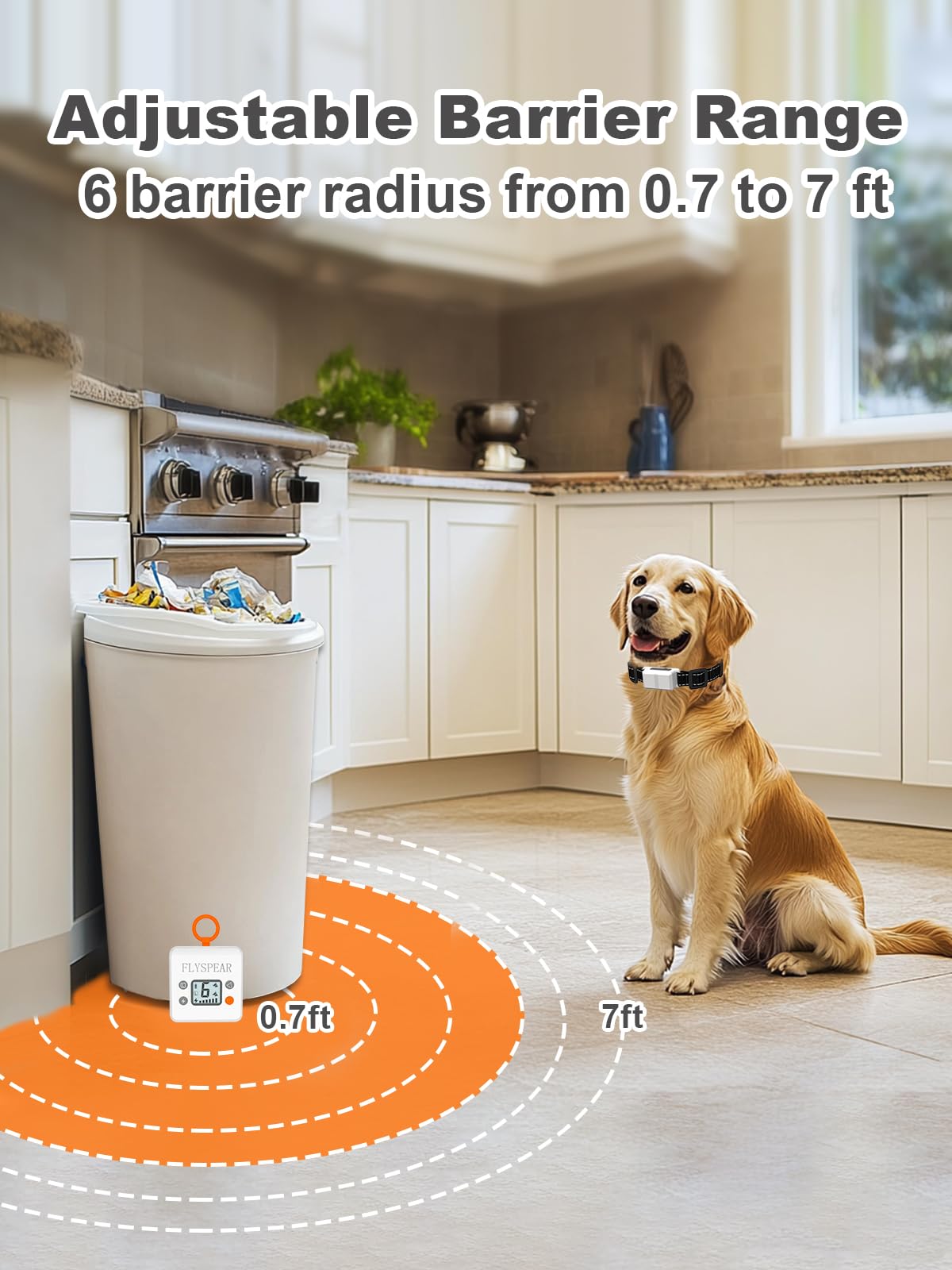 Rechargeable Wireless Indoor Pet Barrier with Adjustable Range