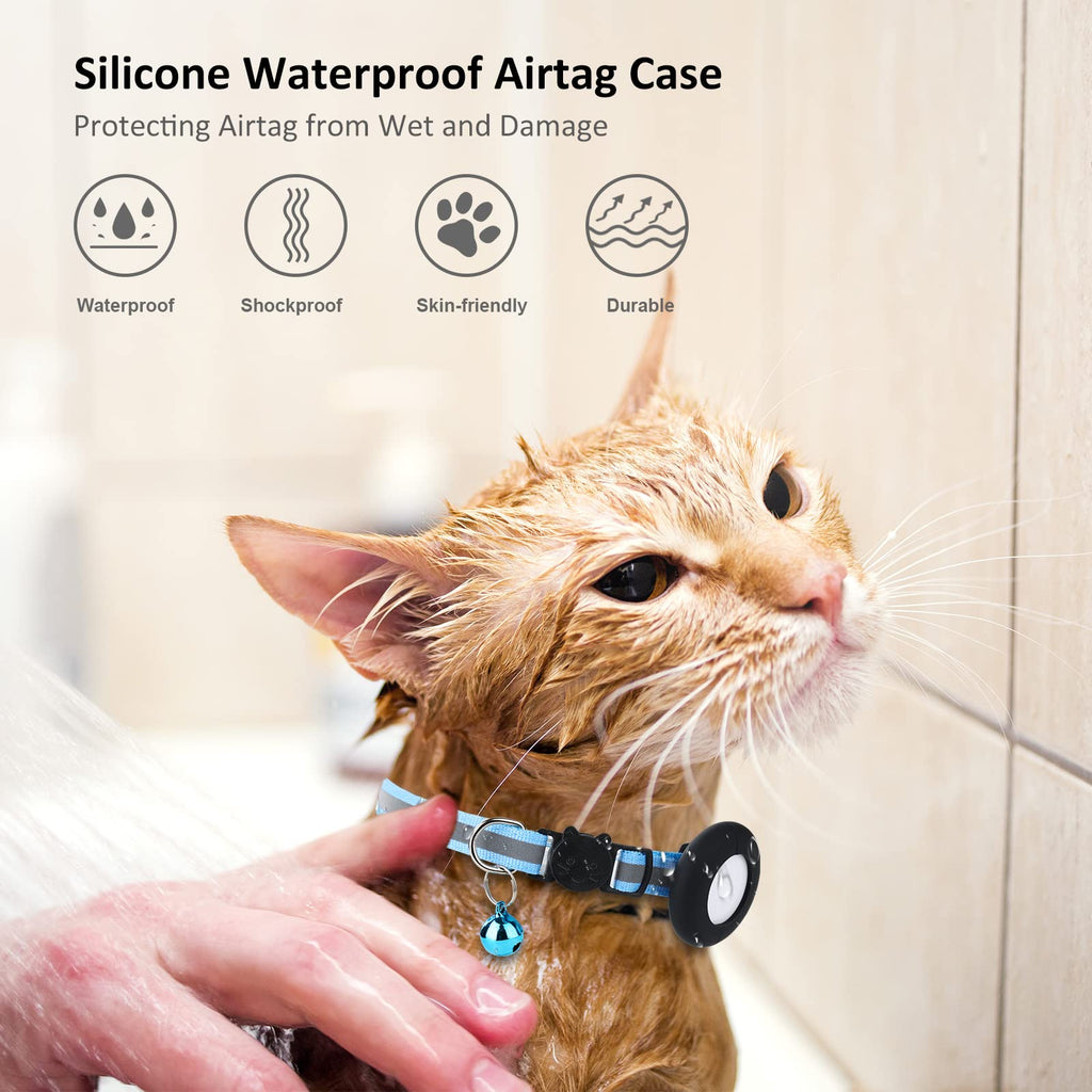 SimpleThings Airtag Cat Collar Holder, Pet Silicone Protective Case