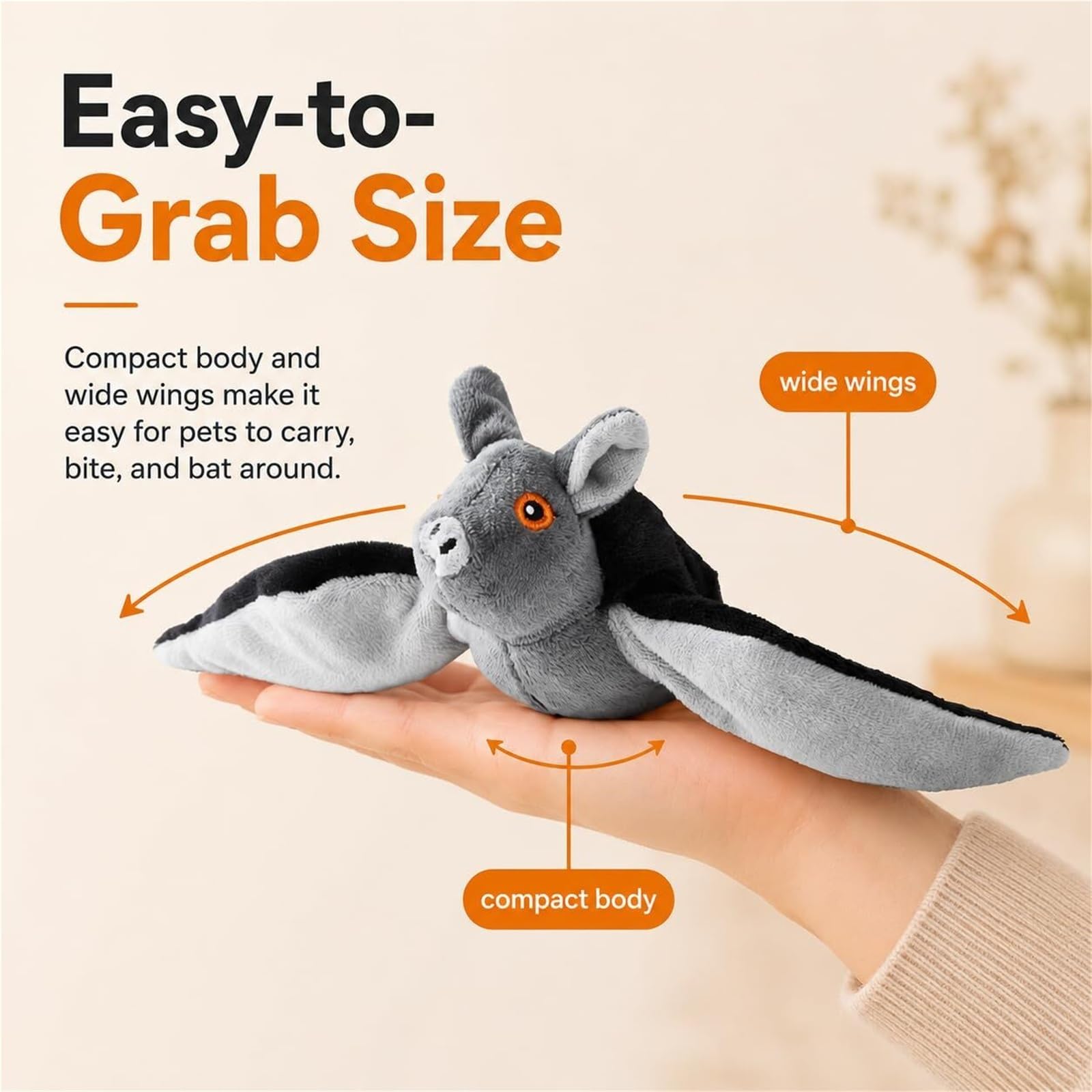 Interactive Flying Bat Pet Toy with Flapping & Chirping