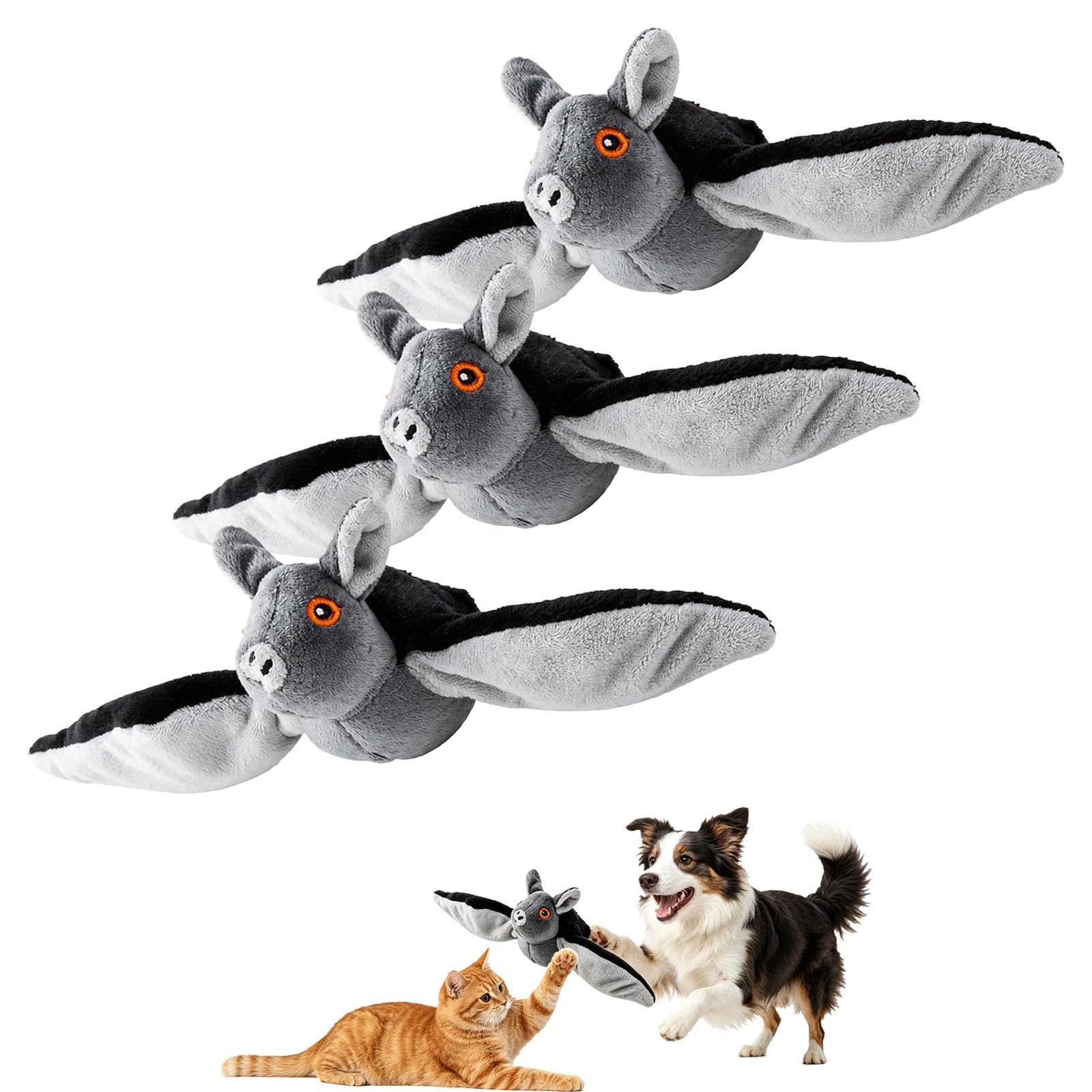 Interactive Flying Bat Pet Toy with Flapping & Chirping