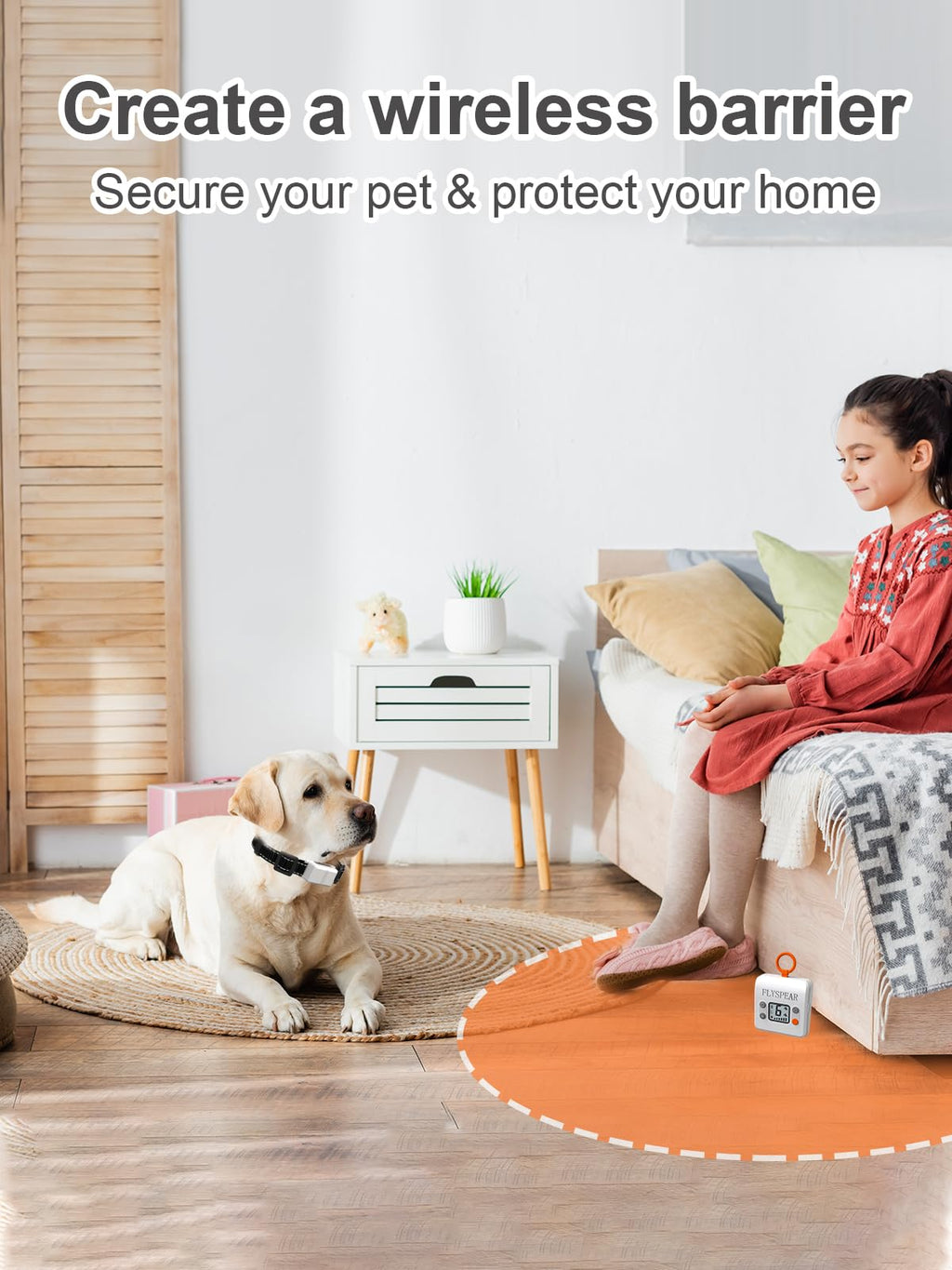 Rechargeable Wireless Indoor Pet Barrier with Adjustable Range