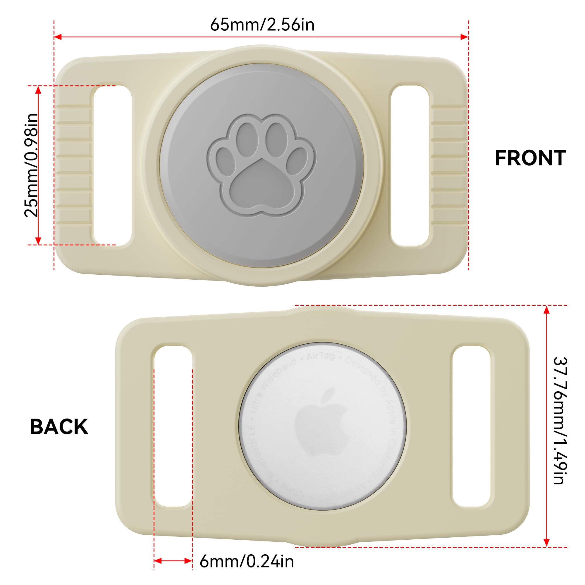 Waterproof Pet Tracker Collar Holders, 2-Pack