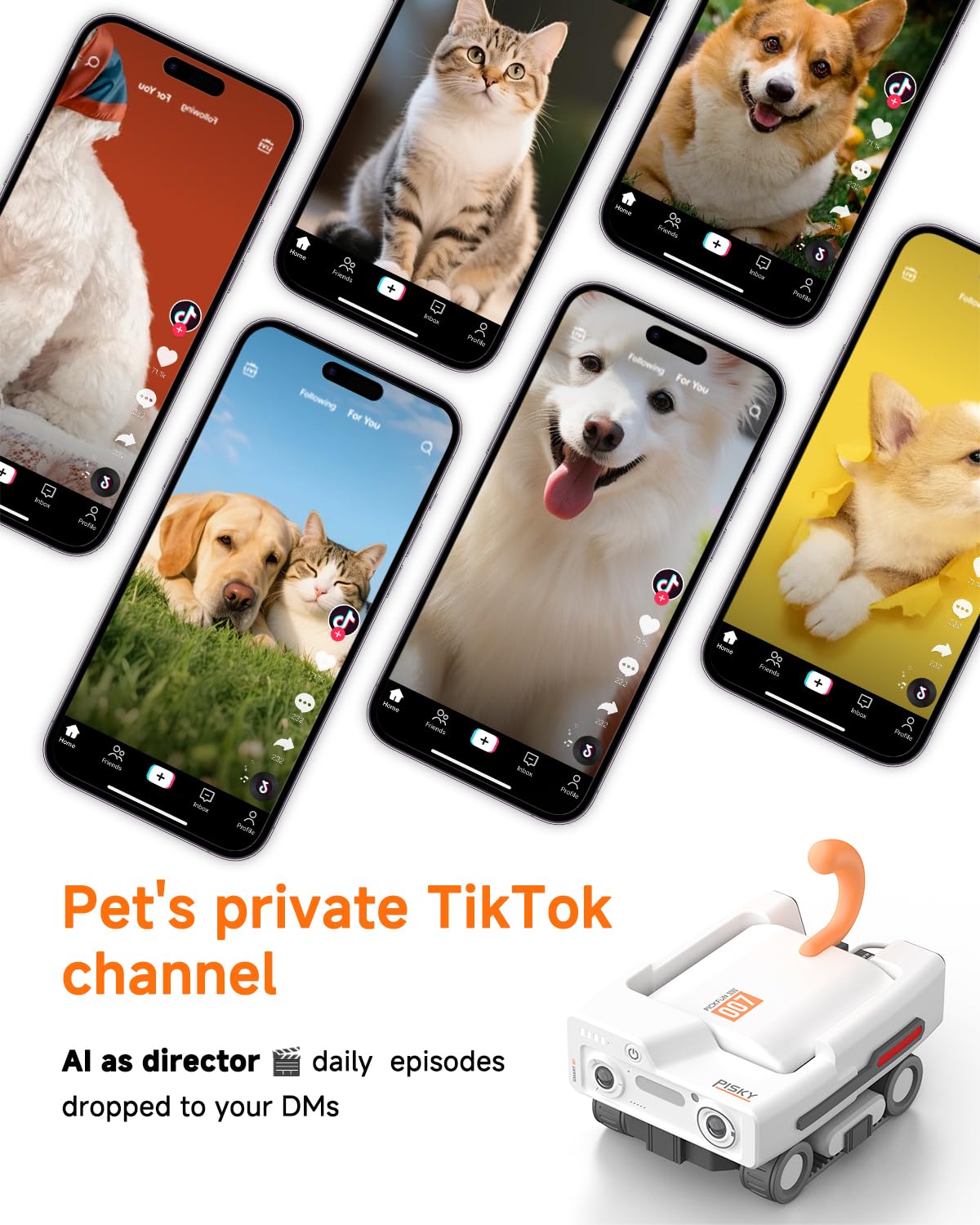2K AI Pet Camera Rover with Auto Tracking & Night Vision
