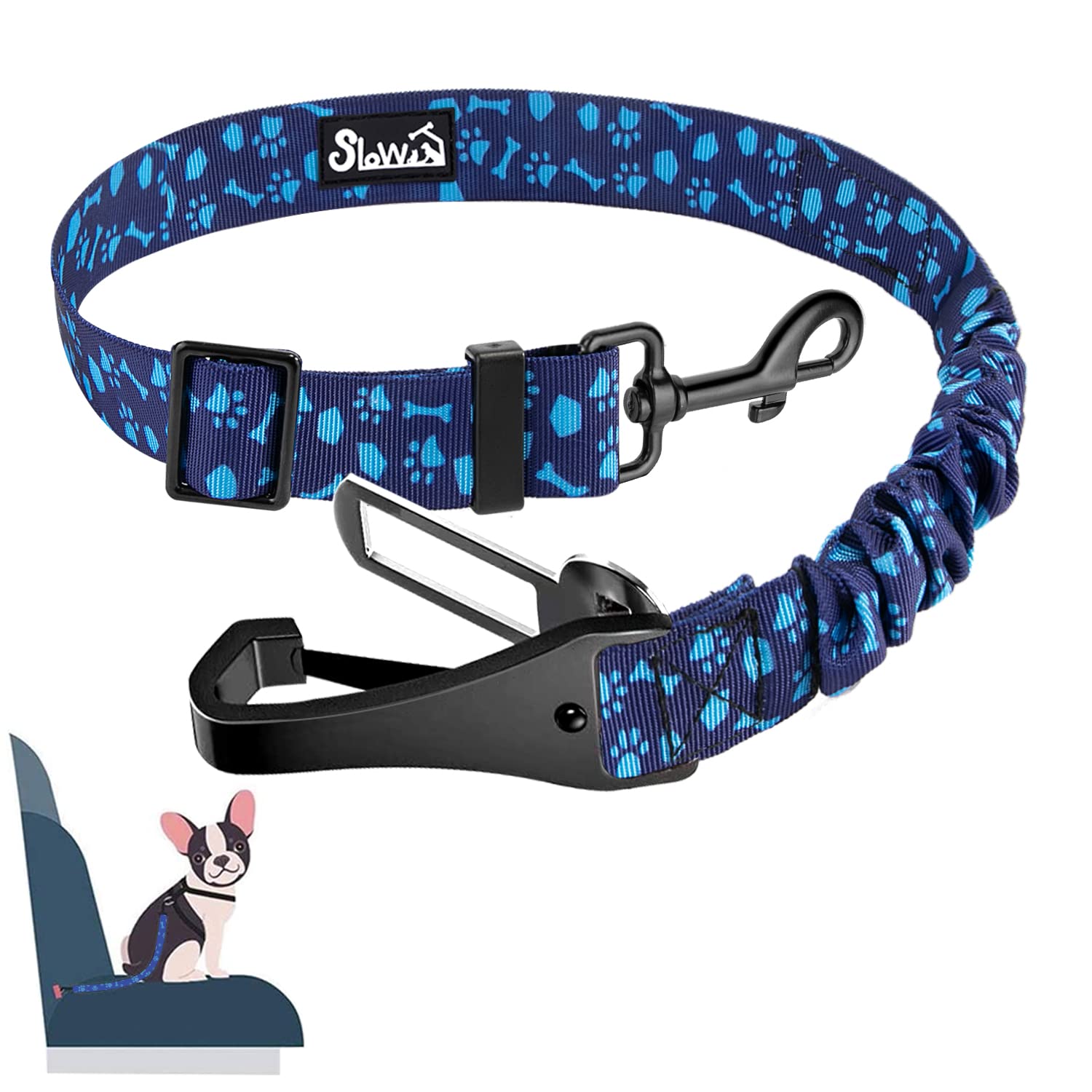 3-in-1 Dog Car Seat Belt with Latch Bar Attachment