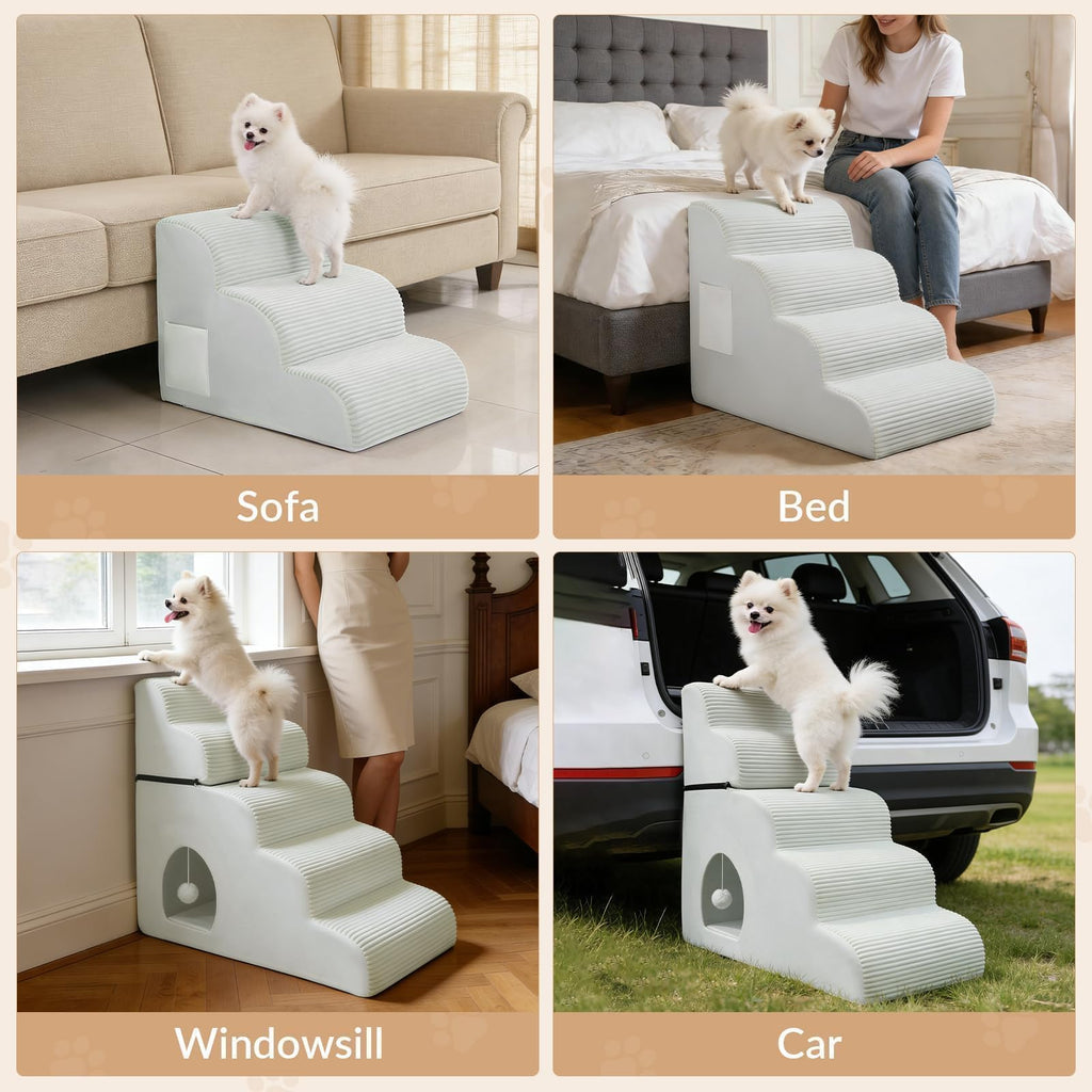 4-Step Non-Slip Pet Stairs for Beds & Sofas