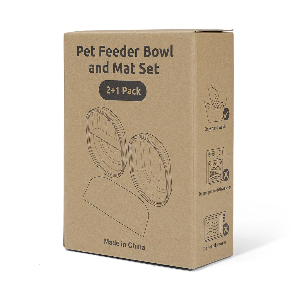 Replacement Bowls & Silicone Mat Set for Automatic Pet Feeder