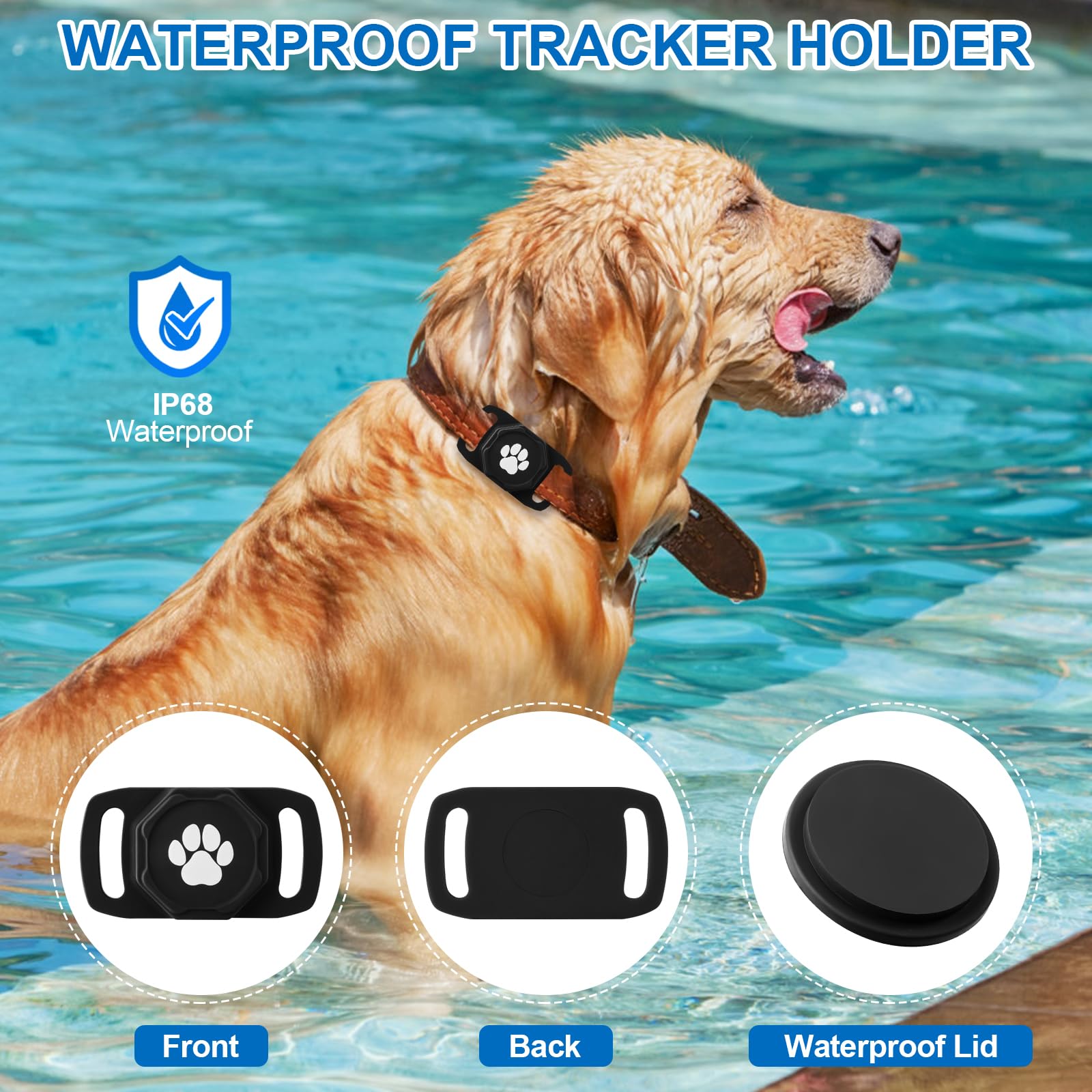 Smart Pet Tracker for Collar - Dog Tracker Pet Location Tracker with Holder