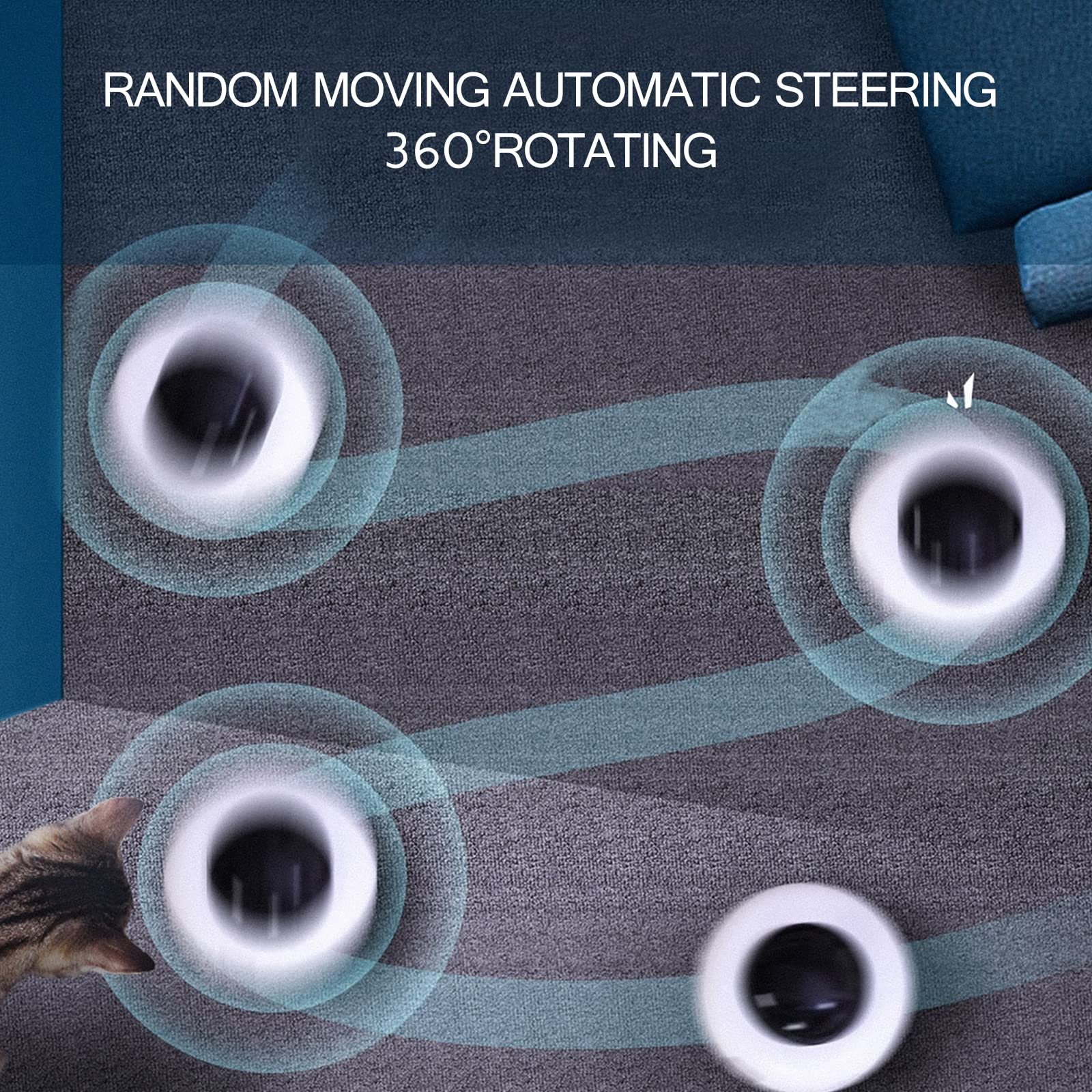 Rechargeable Interactive Rotating Feather Cat Toy