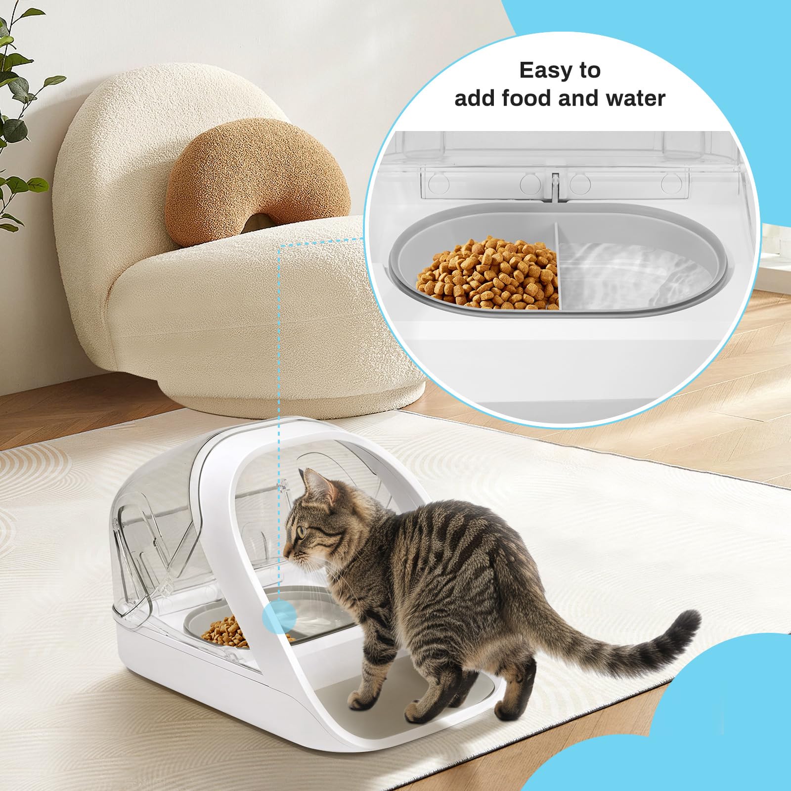 Replacement Bowls & Silicone Mat Set for Automatic Pet Feeder