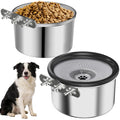 2.5L Stainless Steel Hanging Pet Bowls, 2-Piece Set