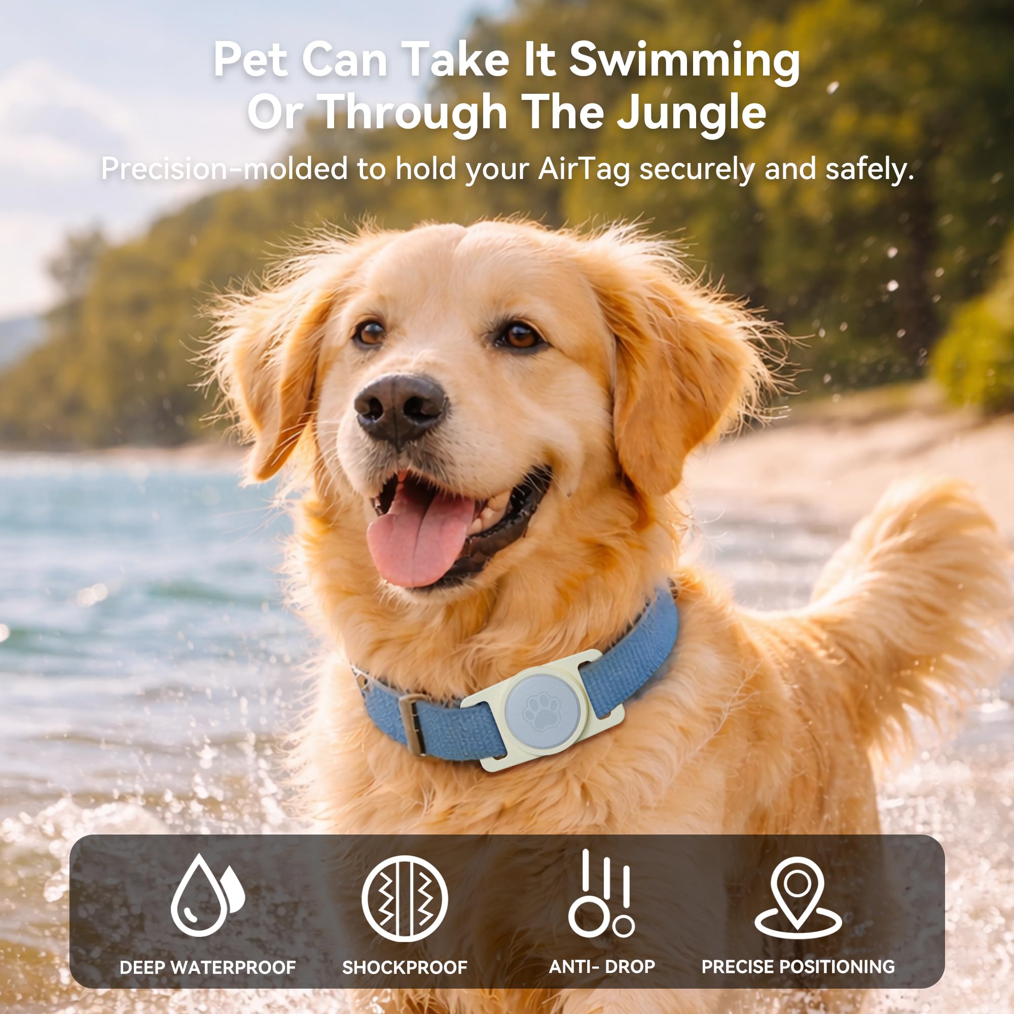 Waterproof Pet Tracker Collar Holders, 2-Pack