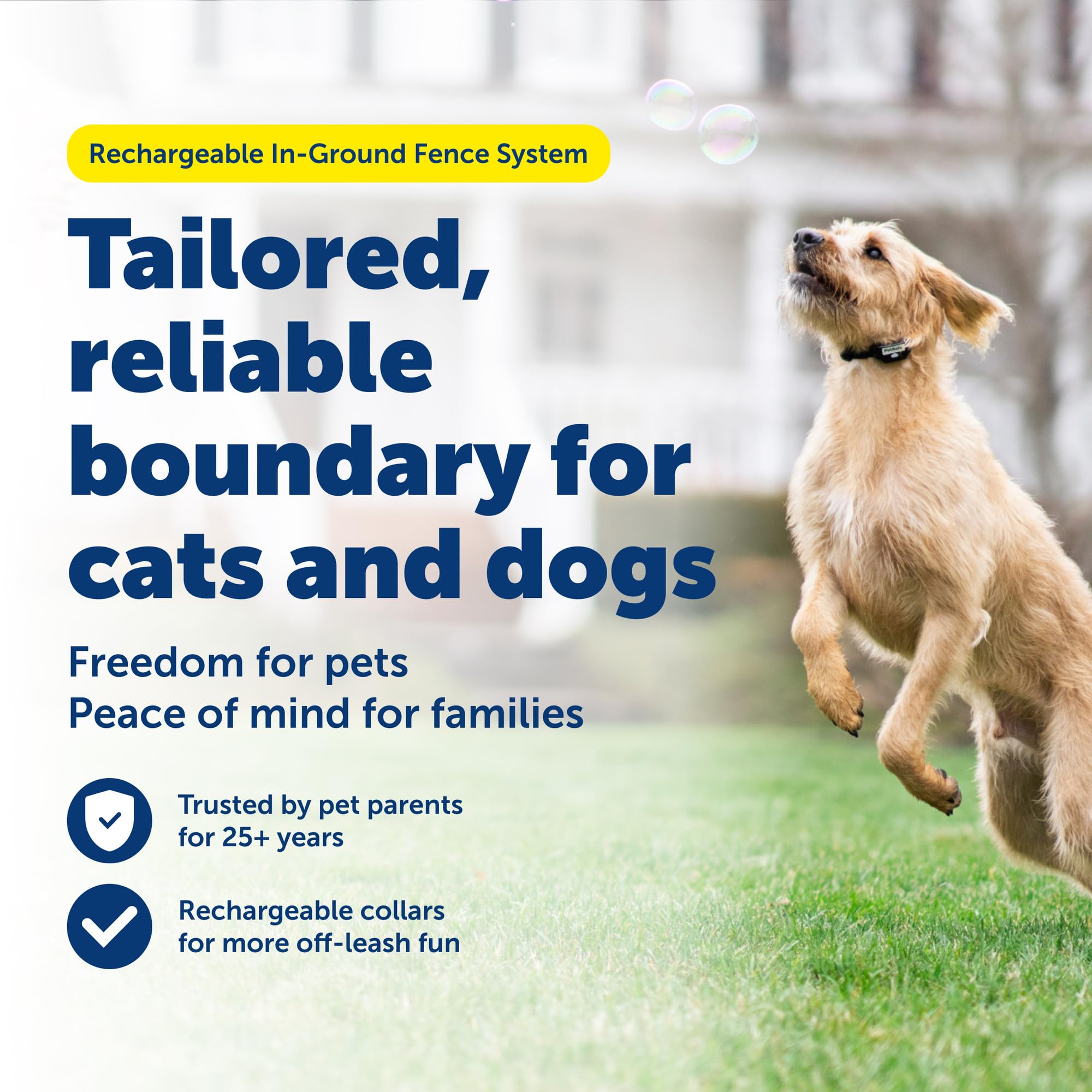 Rechargeable In-Ground Pet Fence with Waterproof Collar