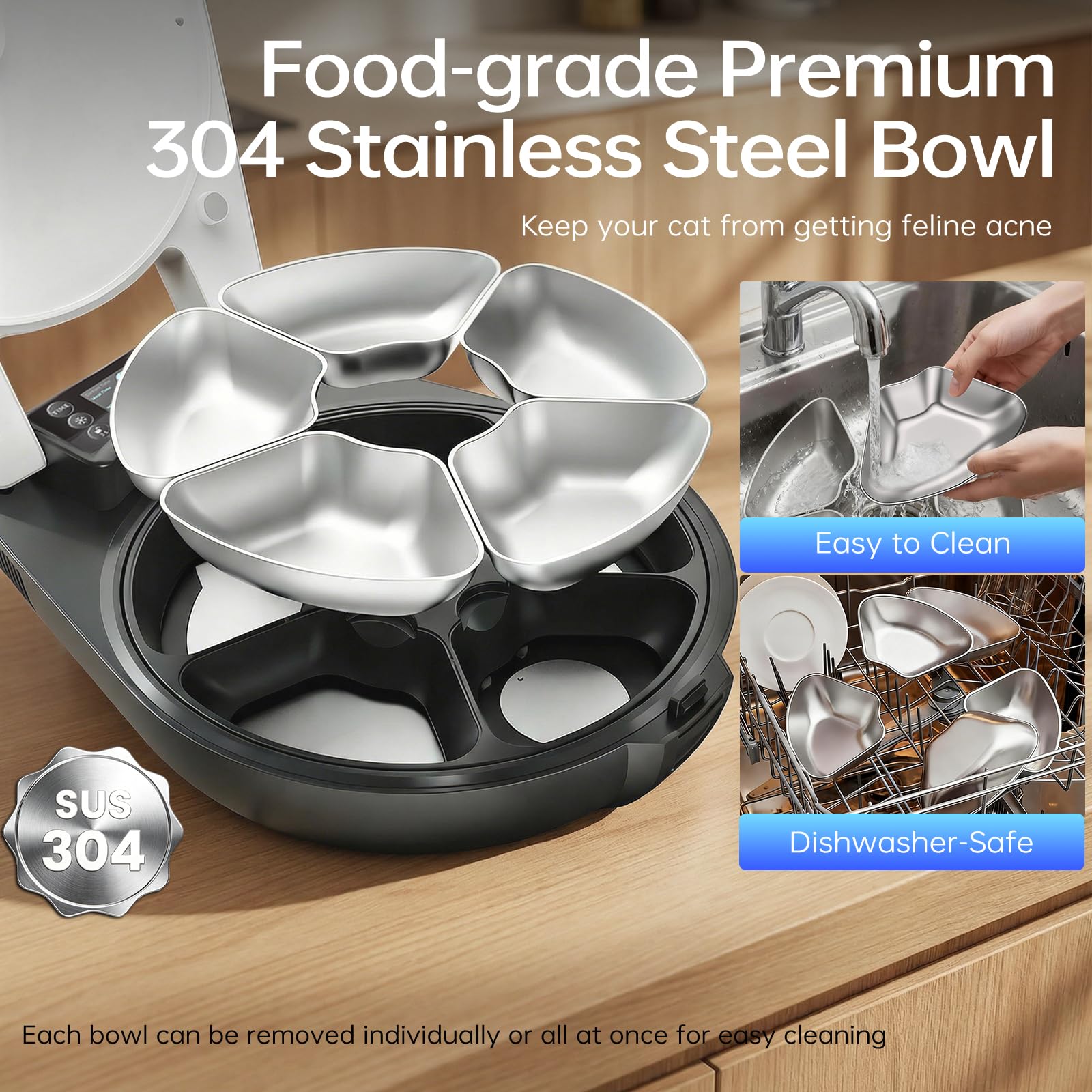5-Meal Automatic Wet Food Feeder with Cooling & Heating