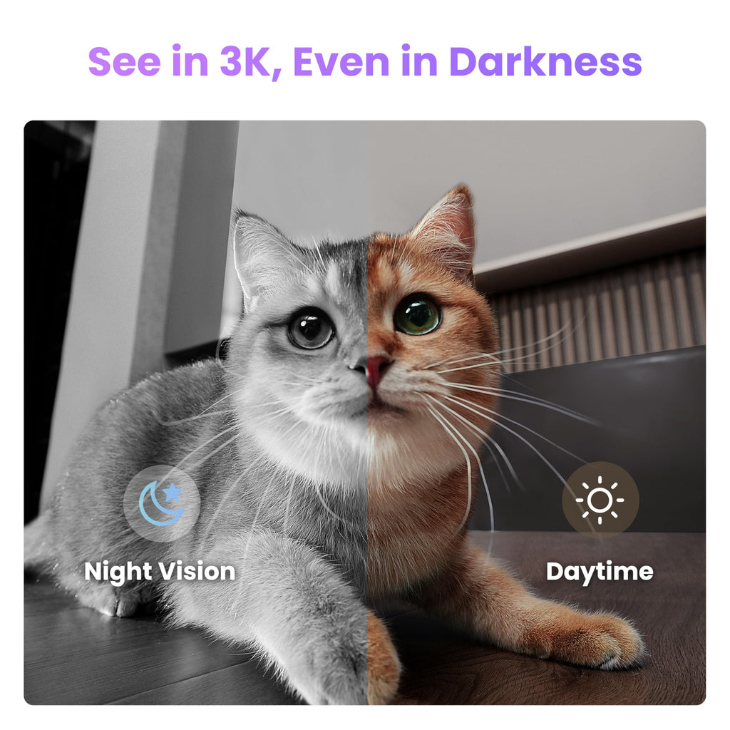 3K Smart Pet Robot Camera with Two-Way Video & AI Chat