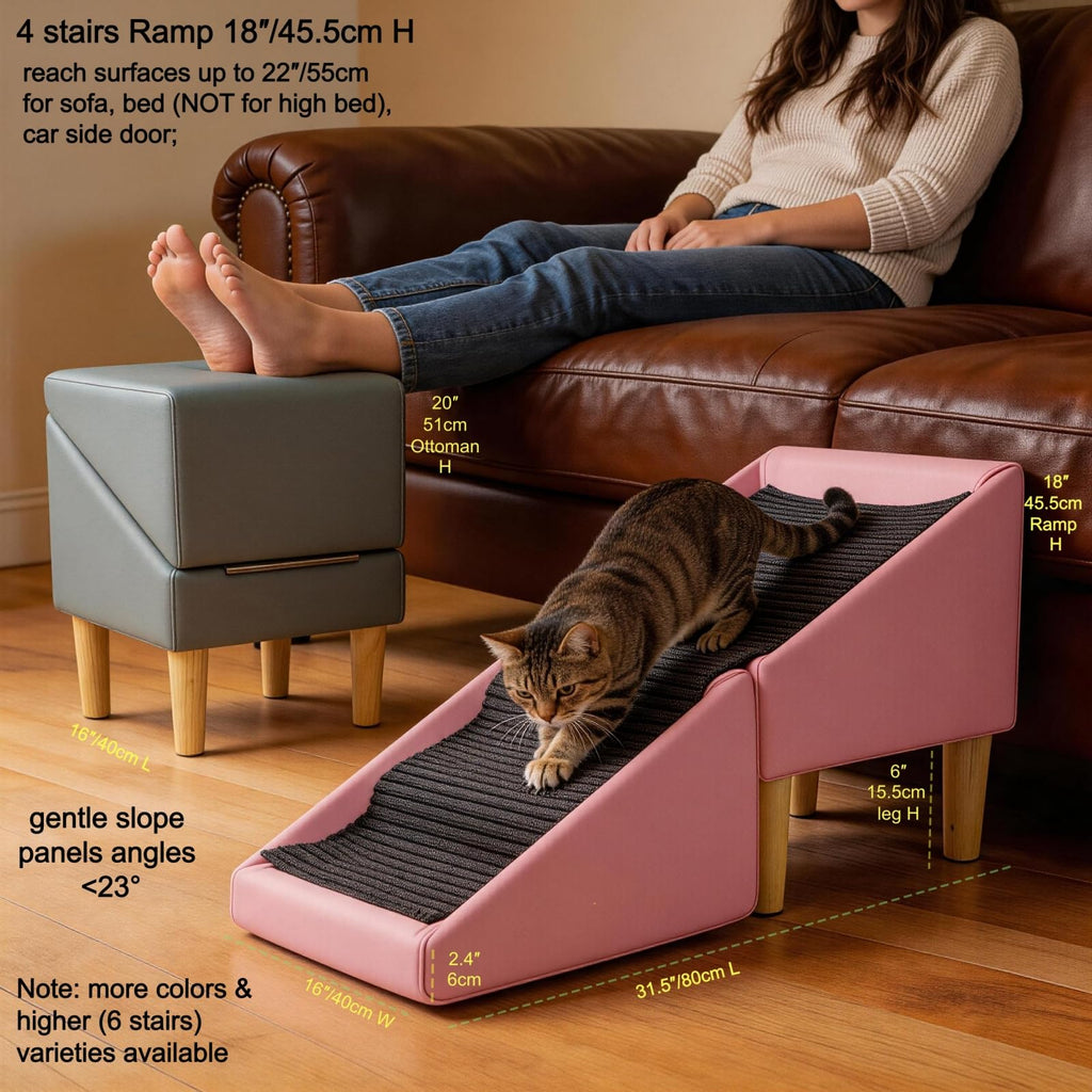 Foldable cat Dog Stair Step ramp