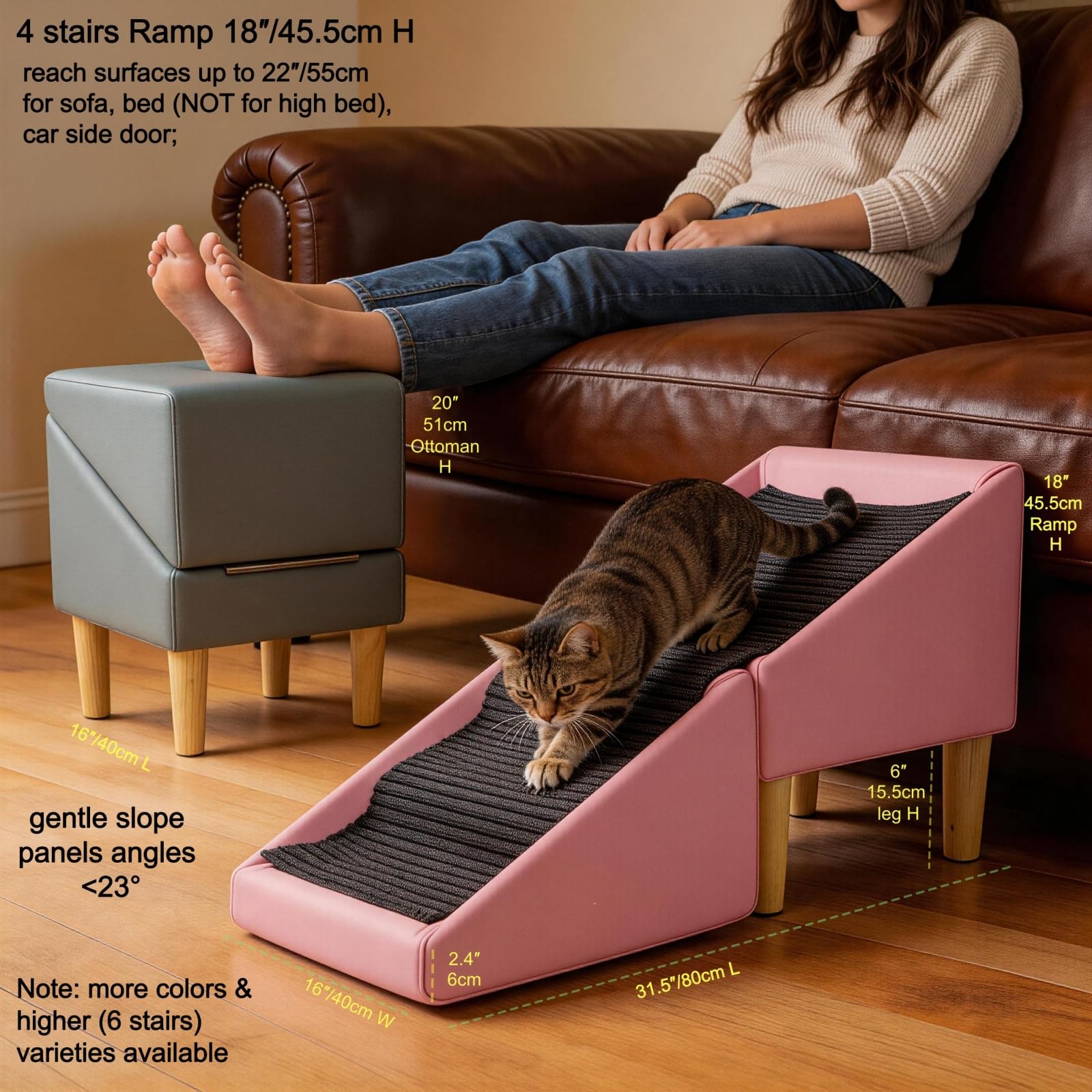 Foldable cat Dog Stair Step ramp