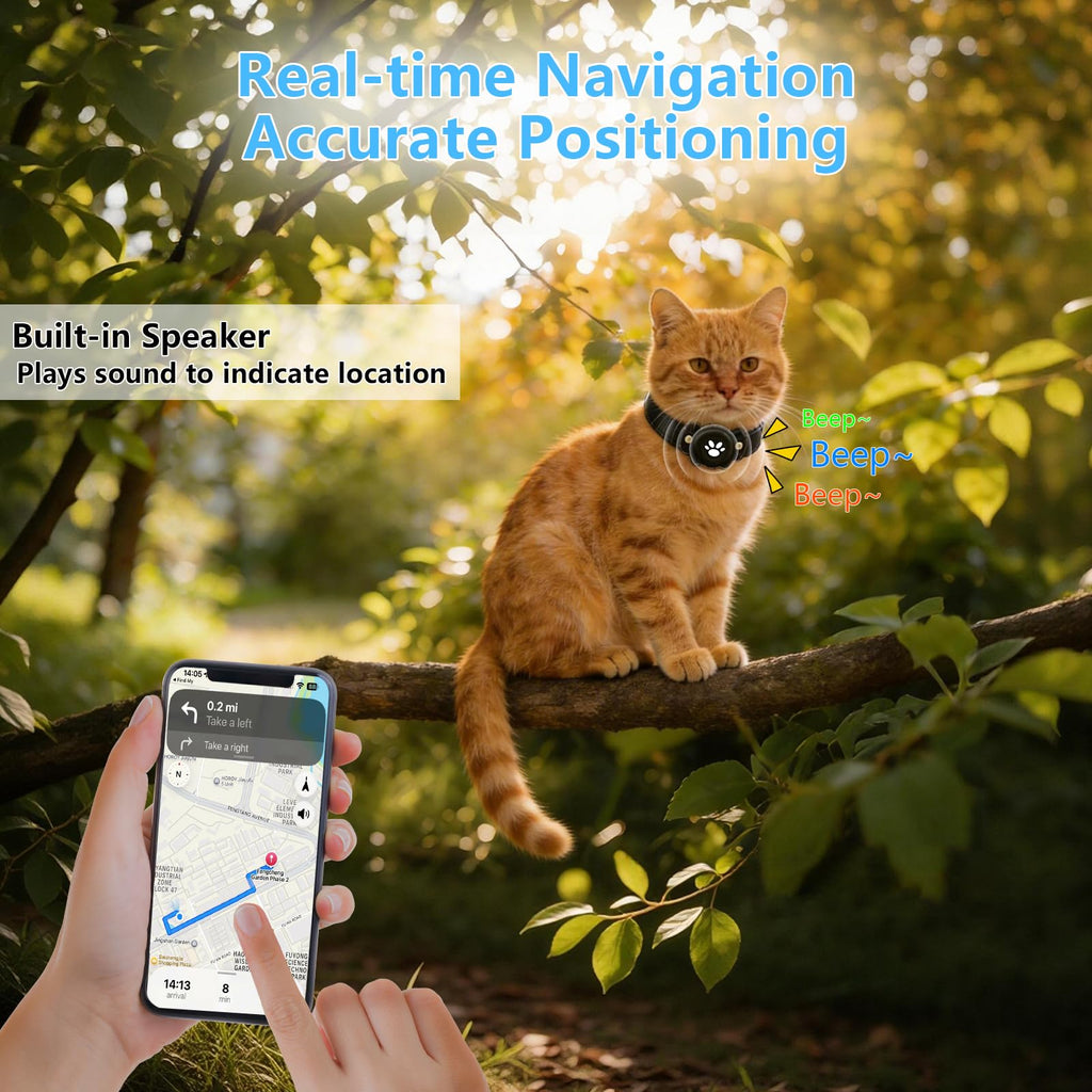 Smart GPS Cat Tracker Collar with Real-Time Tracking
