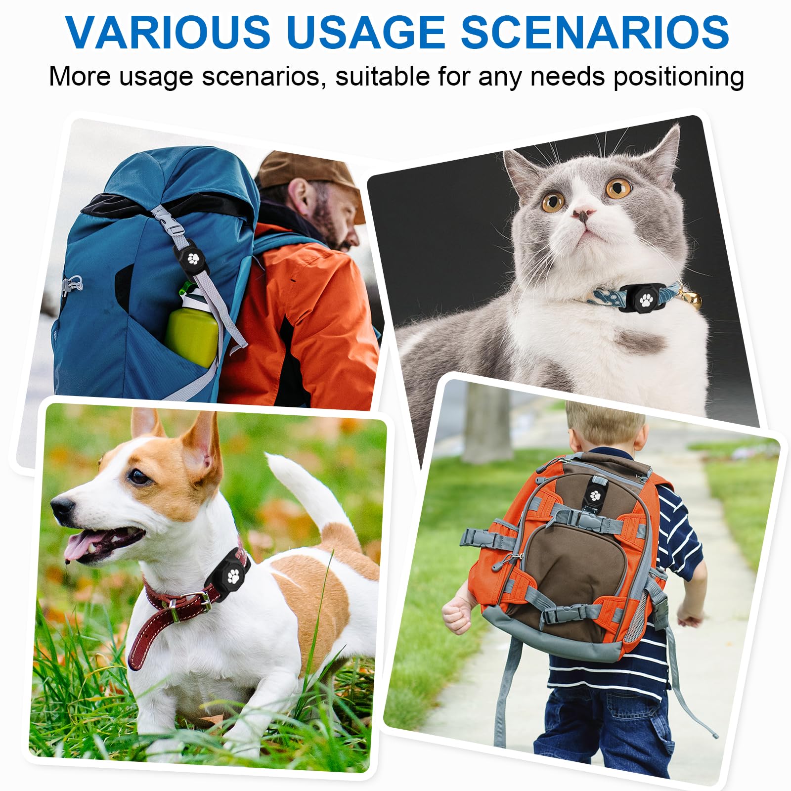 Smart Pet Tracker for Collar - Dog Tracker Pet Location Tracker with Holder